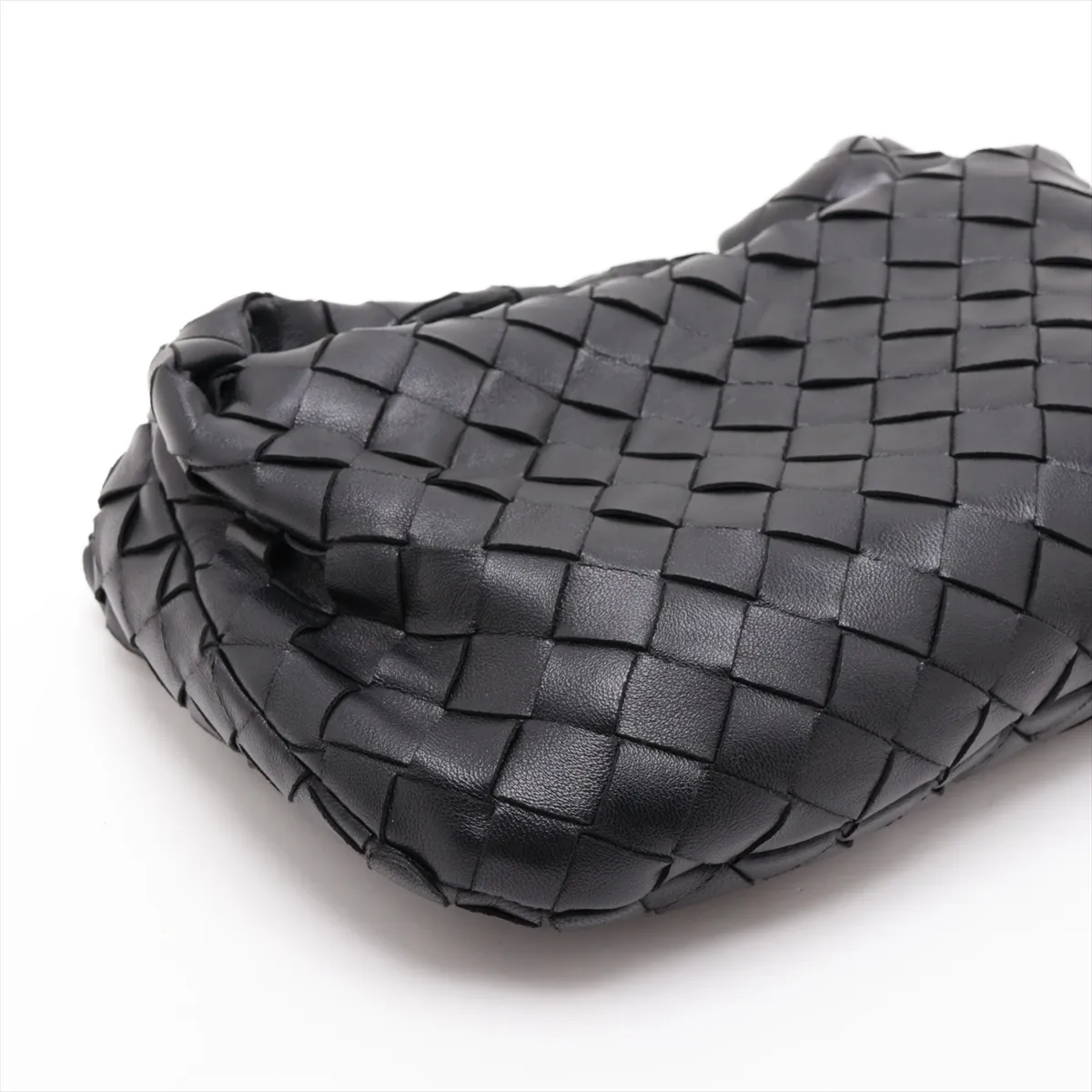 Intrecciato Mini Jodie Leather Handbag, Black — view 4