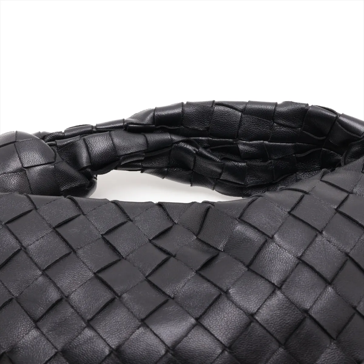 Intrecciato Mini Jodie Leather Handbag, Black — view 6