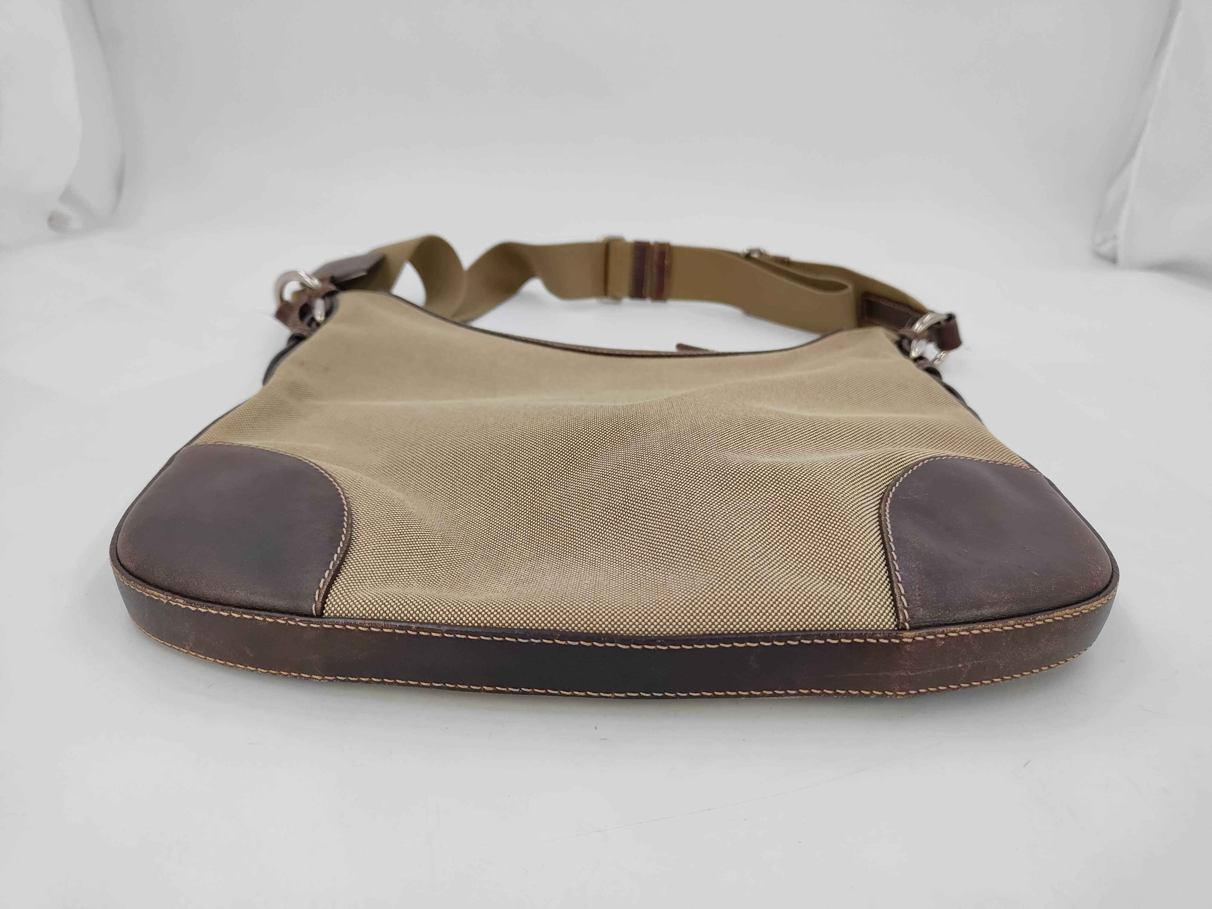 Logo Jacquard Shoulder Bag Canvas Beige Shoulder Bag — view 3