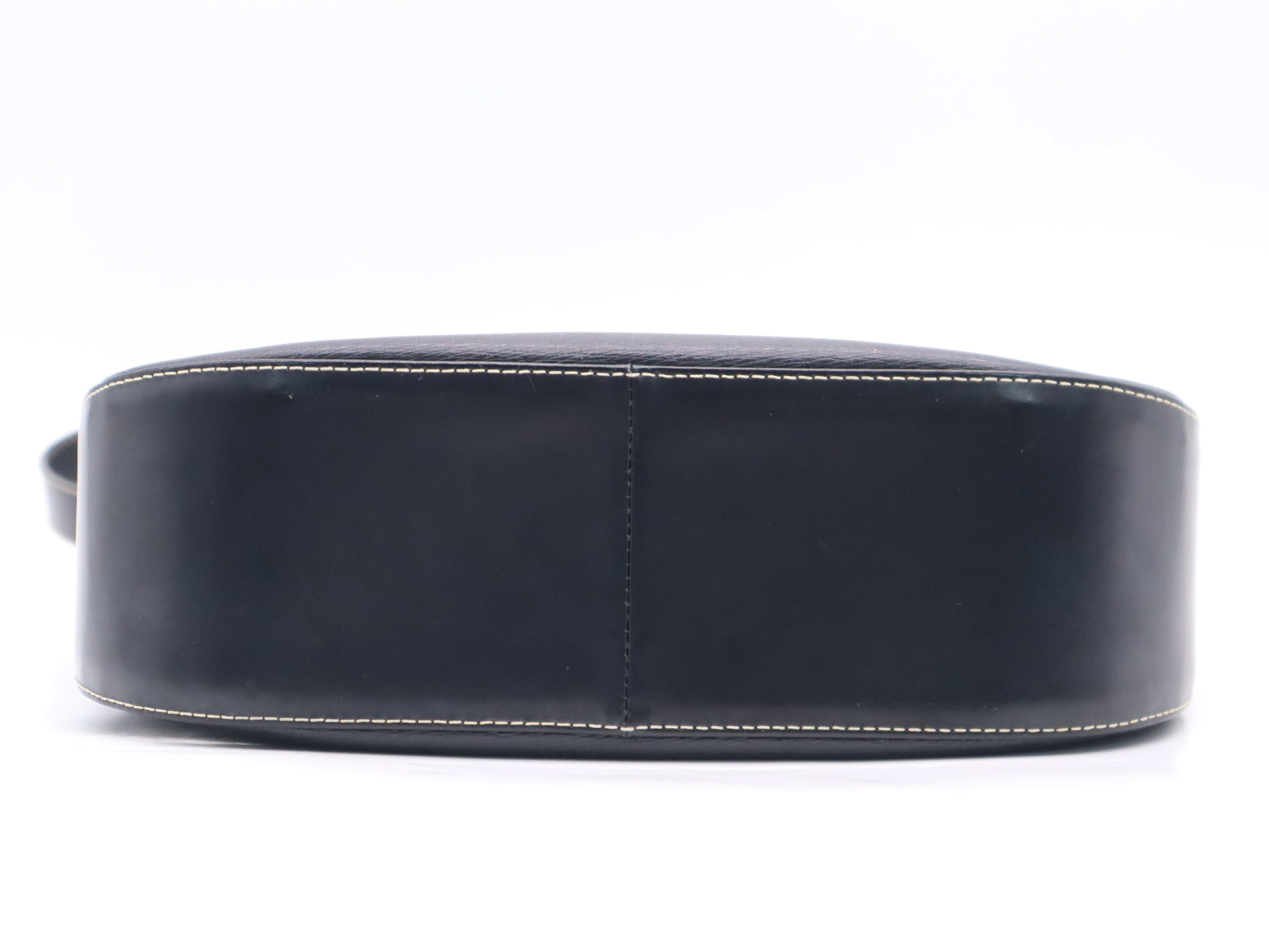 Leather Nova Check Gold Hardware Shoulder Bag Black Shoulder Bag — view 4