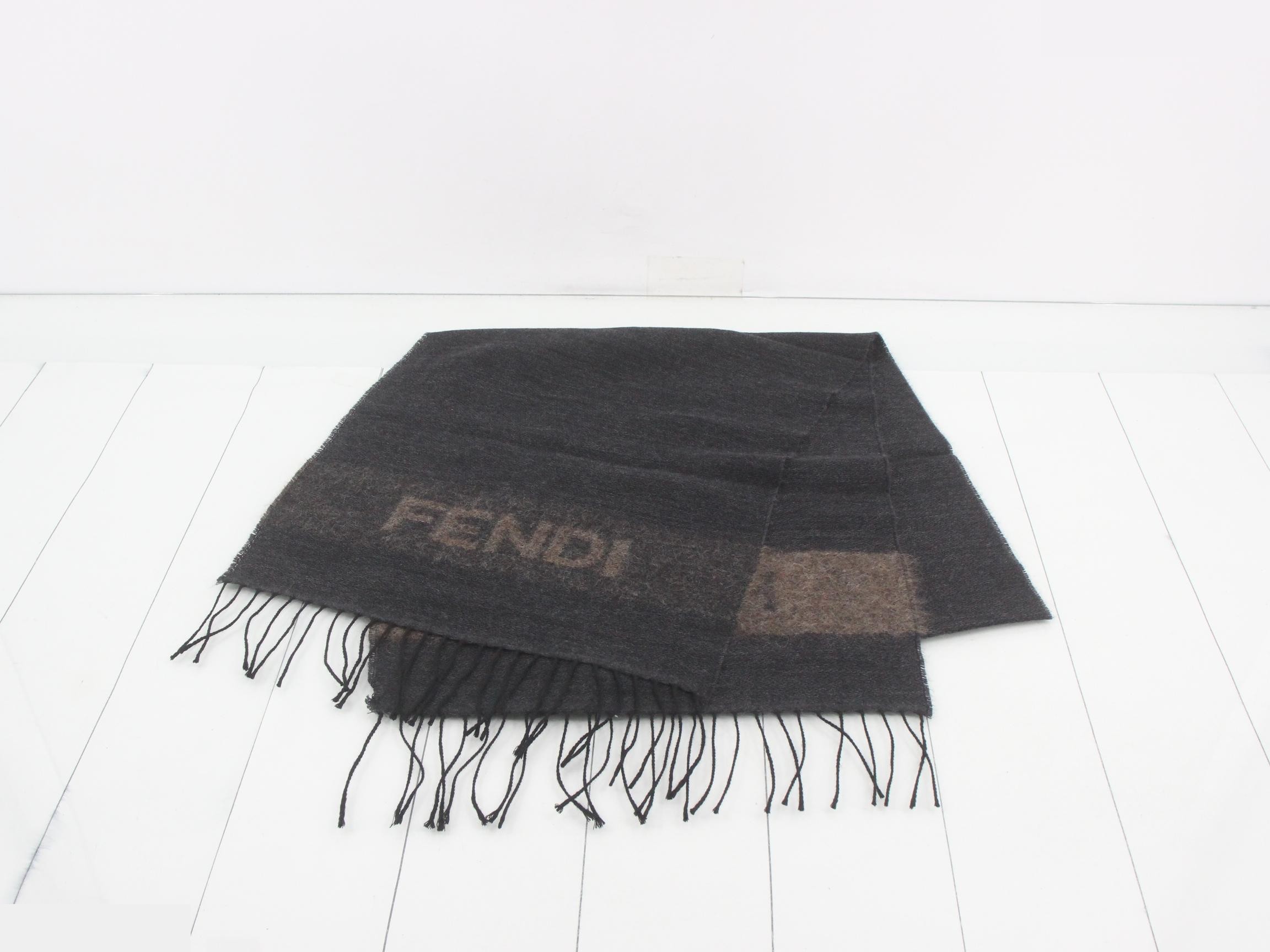 New, unused Fendi logo scarf with tags still attached. — view 2