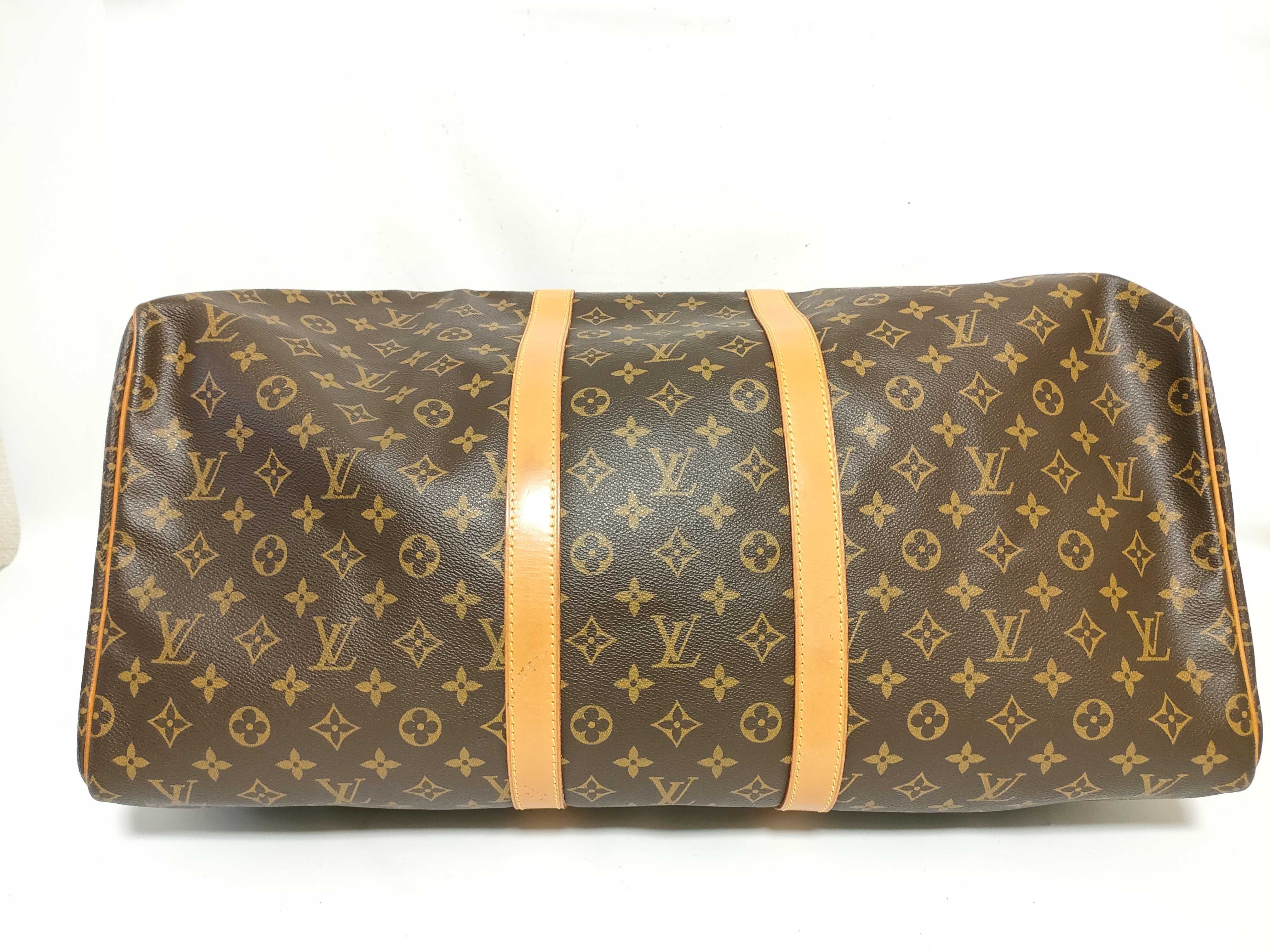 Monogram Keepall 55 M41424 (Serial number unclear) Brown Boston Bag — view 8