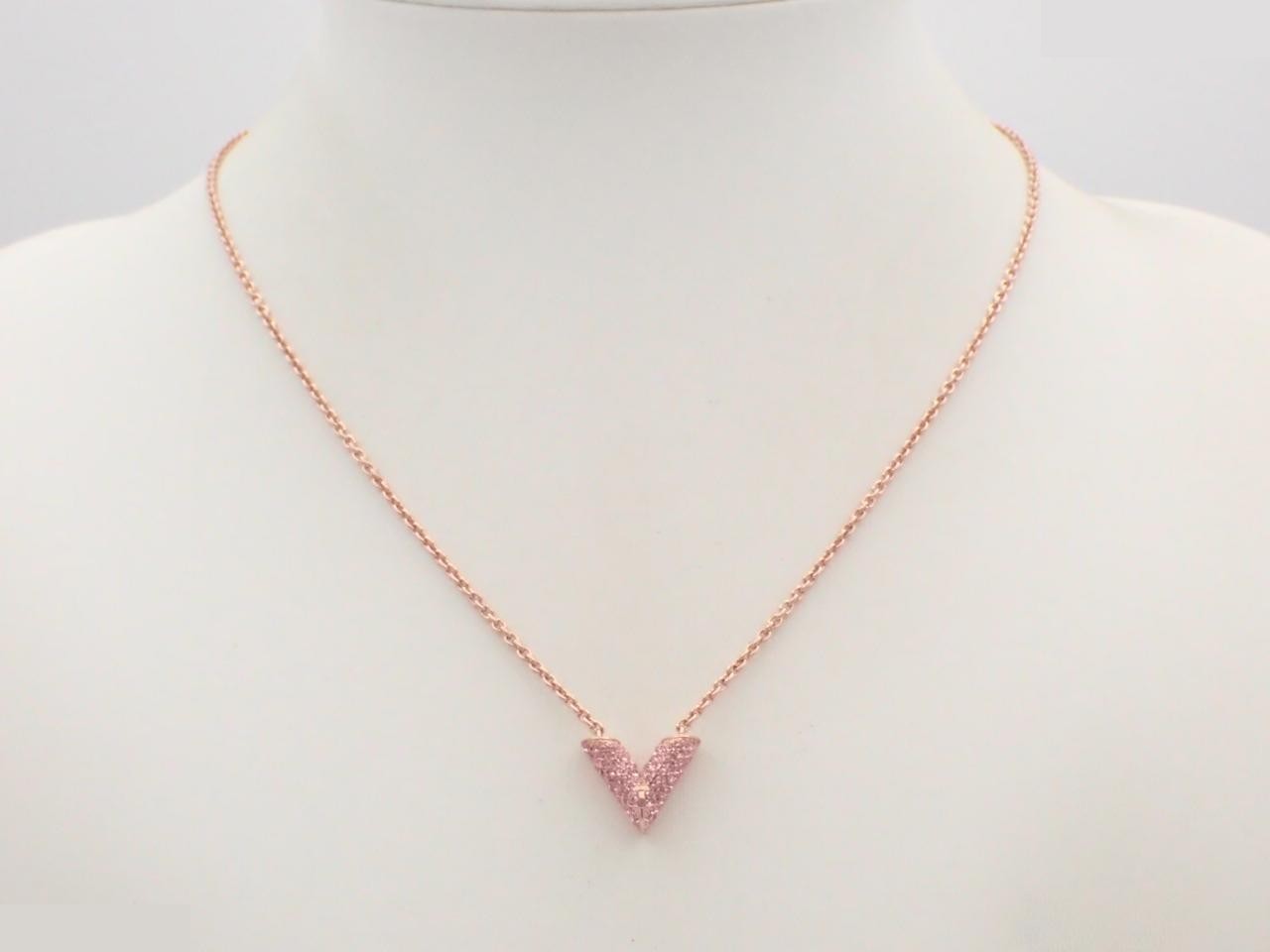 LV Essential V Necklace with Strass - Chain approx. 44cm — view 3