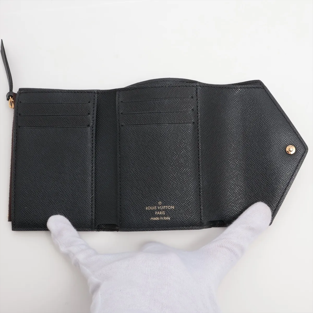 Monogram Reverse Portefeuille Victorine M81557 (Serial Number Unknown) Black x Brown Compact Wallet — view 4