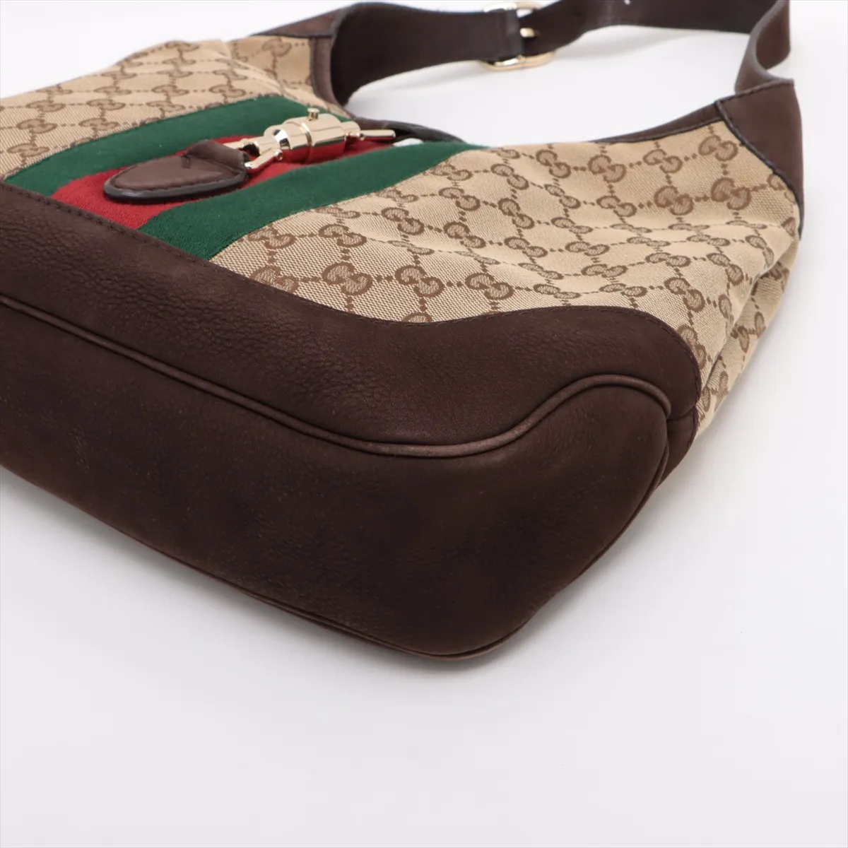 GG Canvas New Jackie Canvas x Suede Shoulder Bag Beige x Brown 277520 — view 3