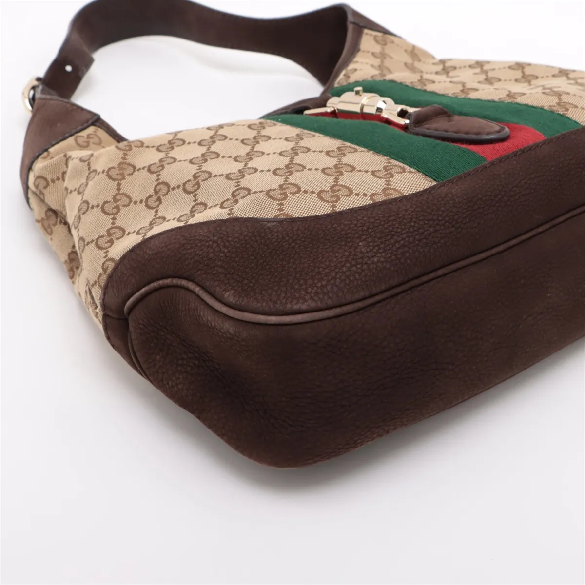 GG Canvas New Jackie Canvas x Suede Shoulder Bag Beige x Brown 277520 — view 4