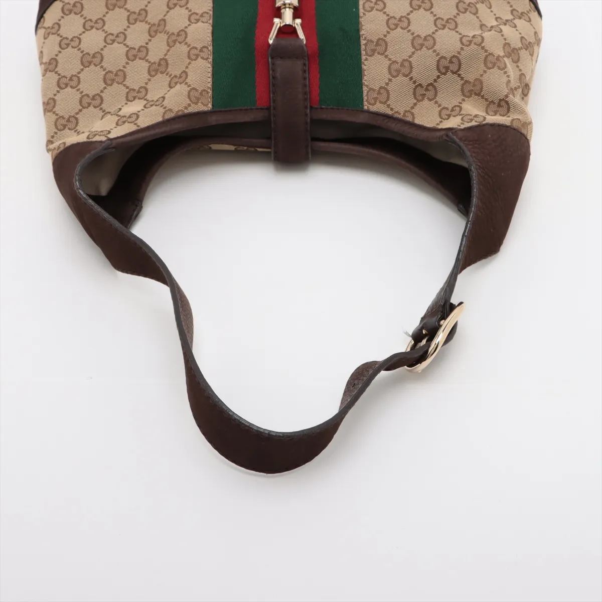 GG Canvas New Jackie Canvas x Suede Shoulder Bag Beige x Brown 277520 — view 5
