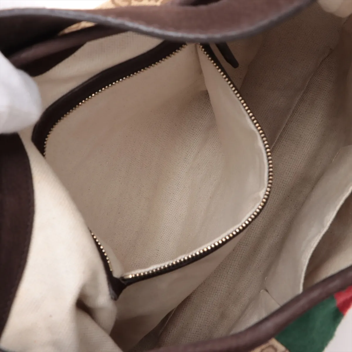 GG Canvas New Jackie Canvas x Suede Shoulder Bag Beige x Brown 277520 — view 9