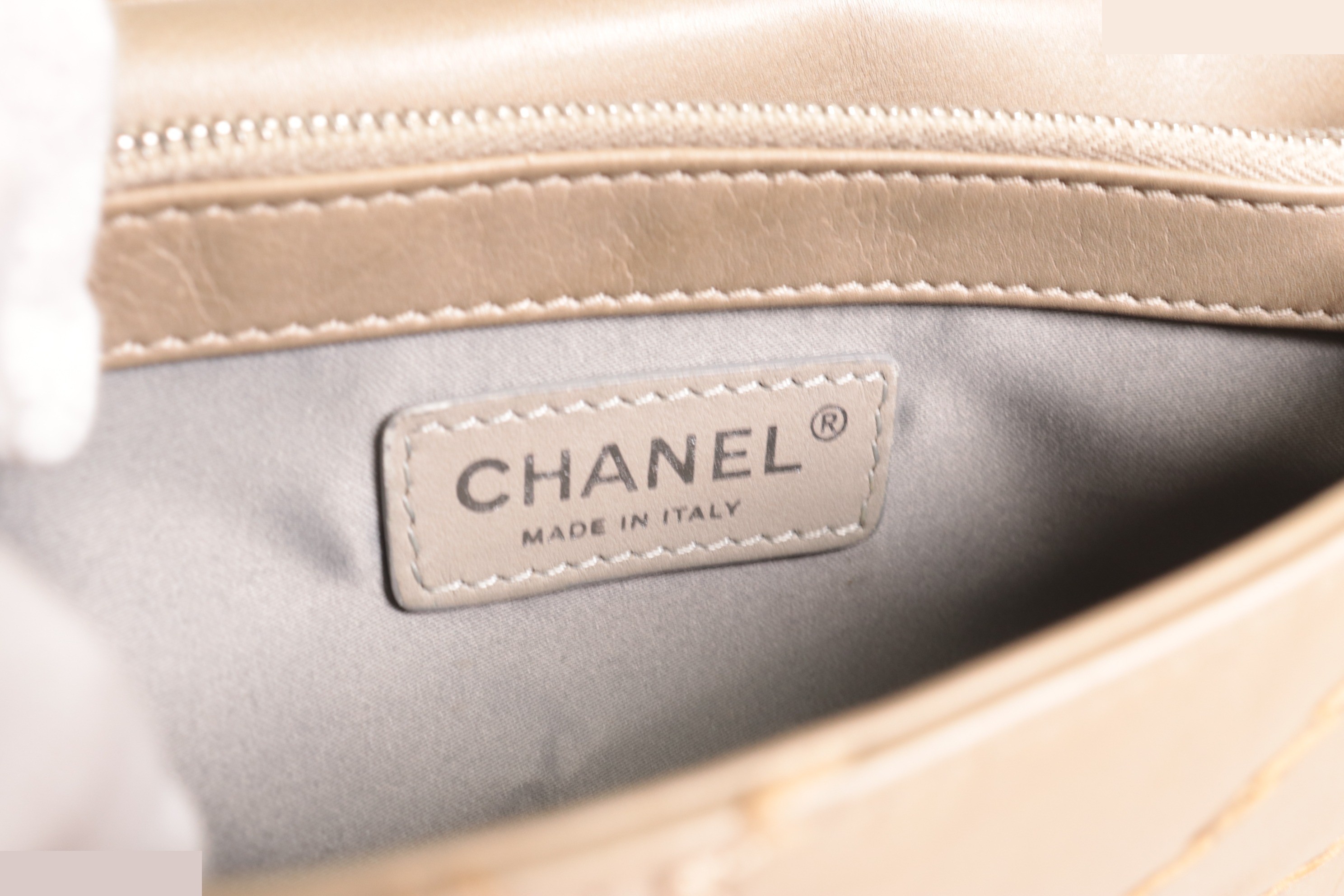 Ultra Stitch Lamb Chain Shoulder Bag, Beige, Series 15 — view 8