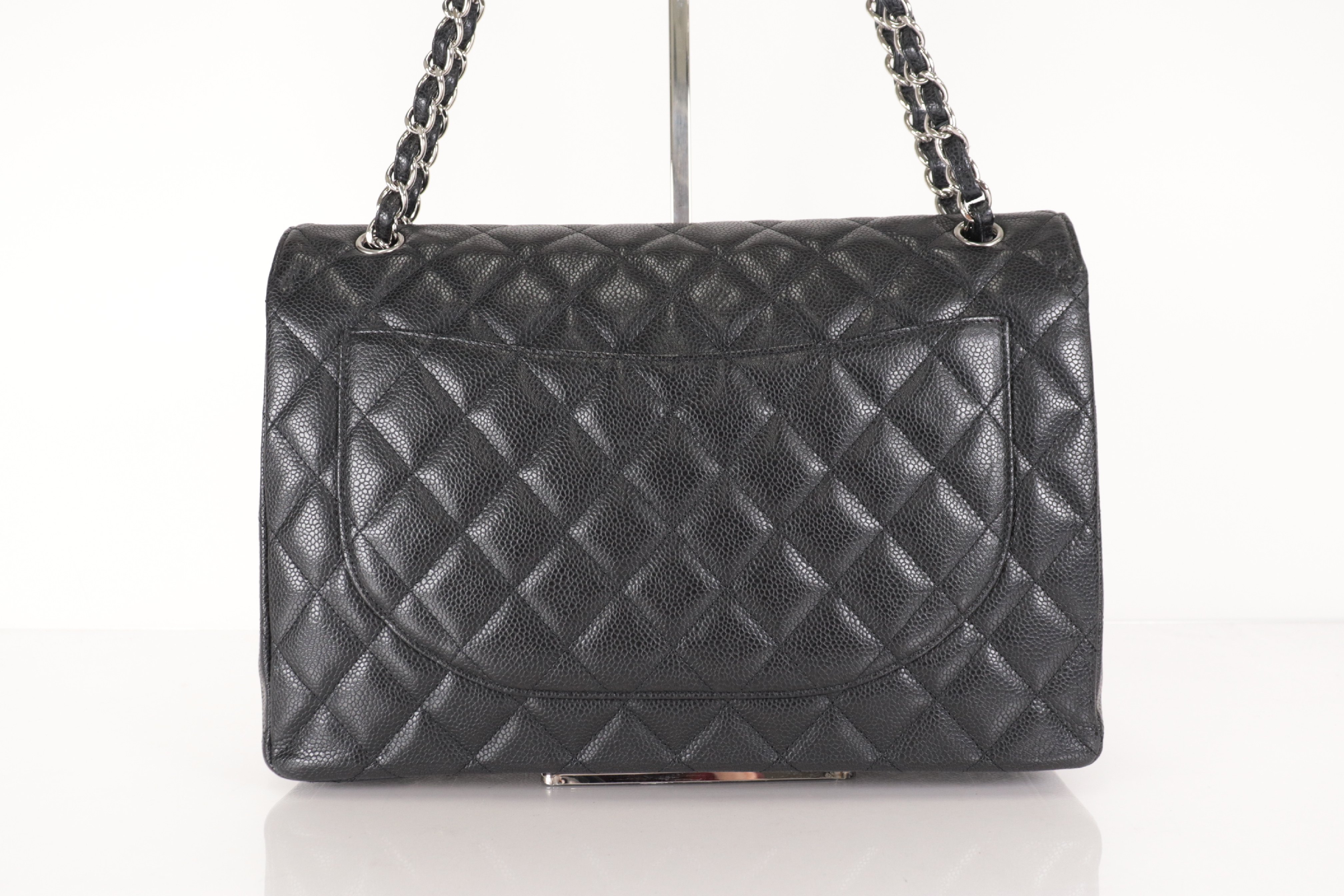 Matelassé Caviar Chain Shoulder Bag, Silver Hardware, Series 20s — view 3