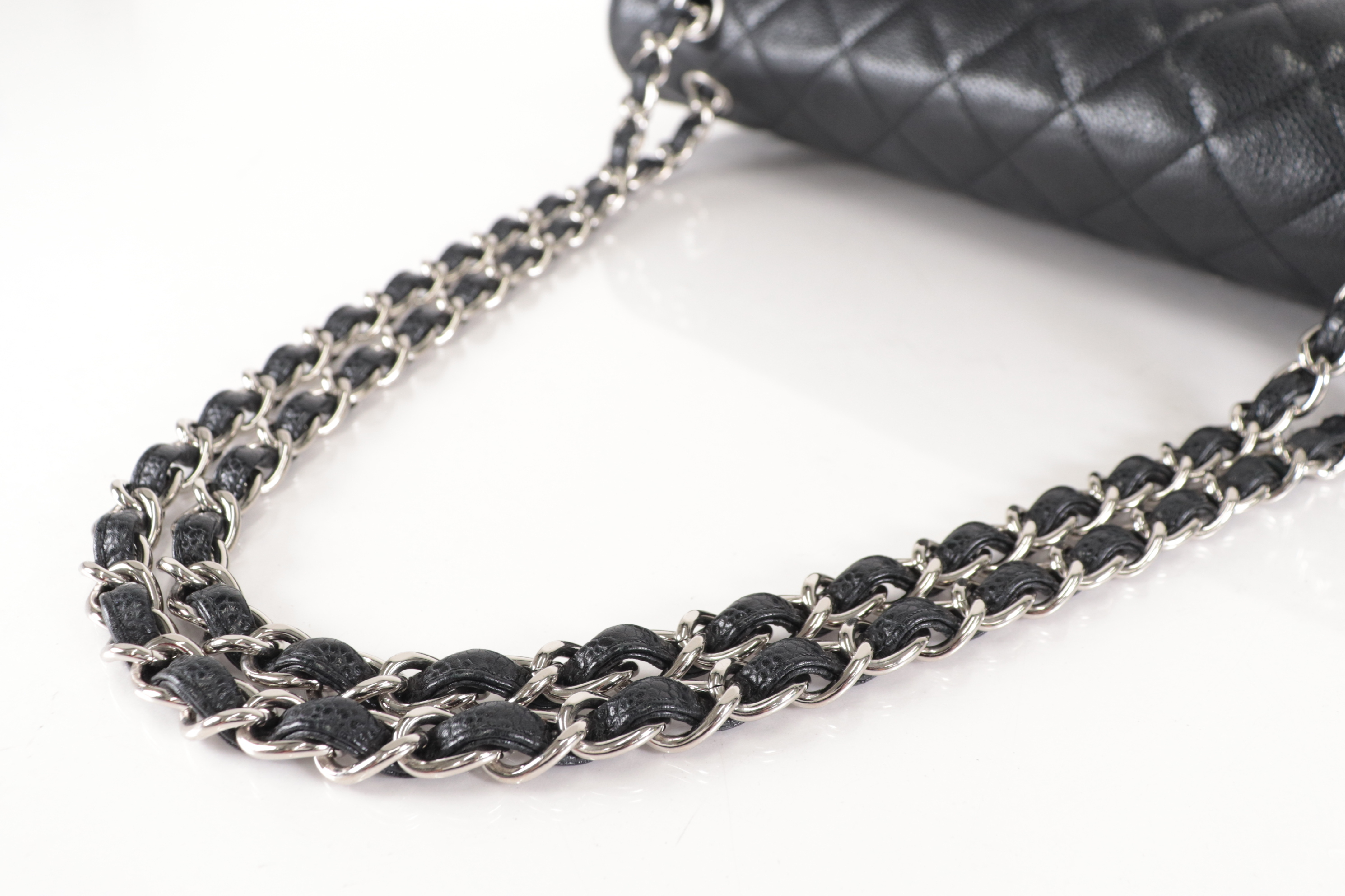 Matelassé Caviar Chain Shoulder Bag, Silver Hardware, Series 20s — view 7