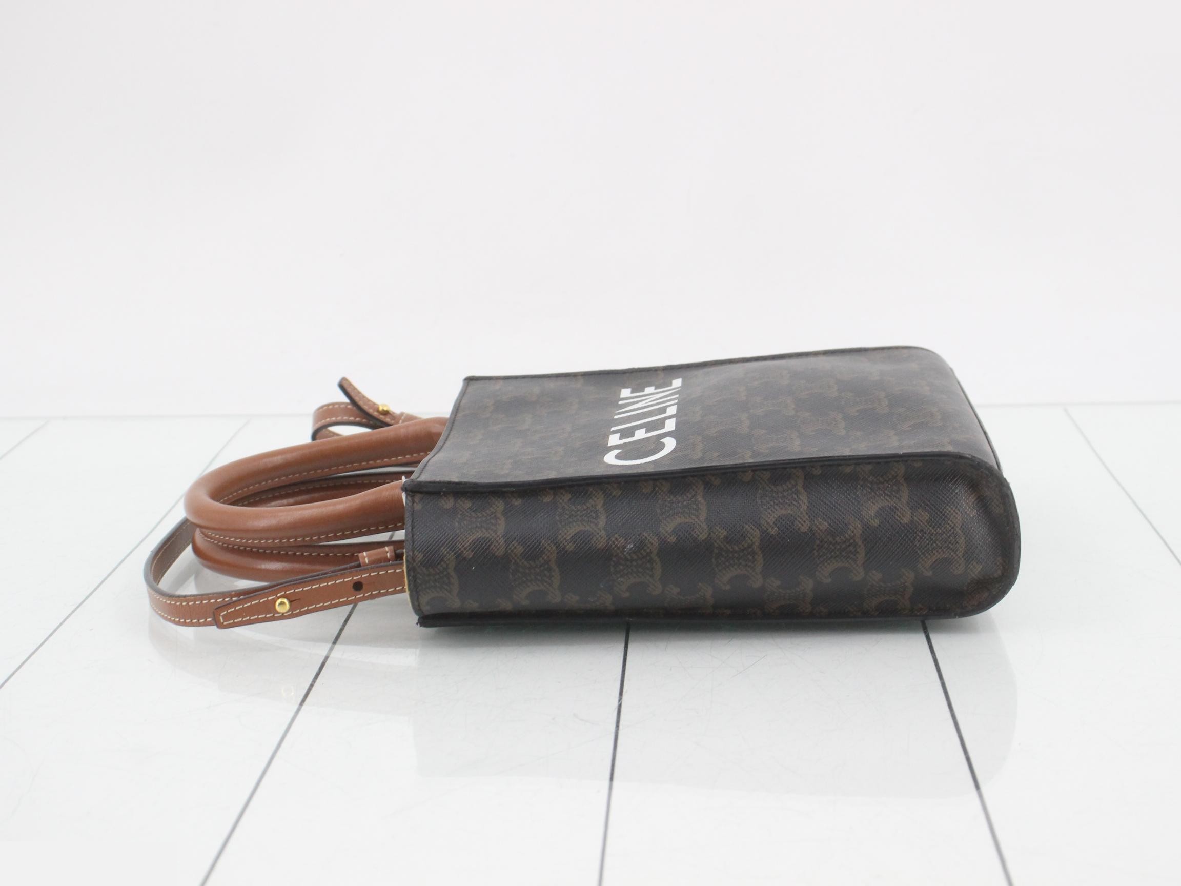 Vertical Cabas Small Tote Bag with Strap — view 4