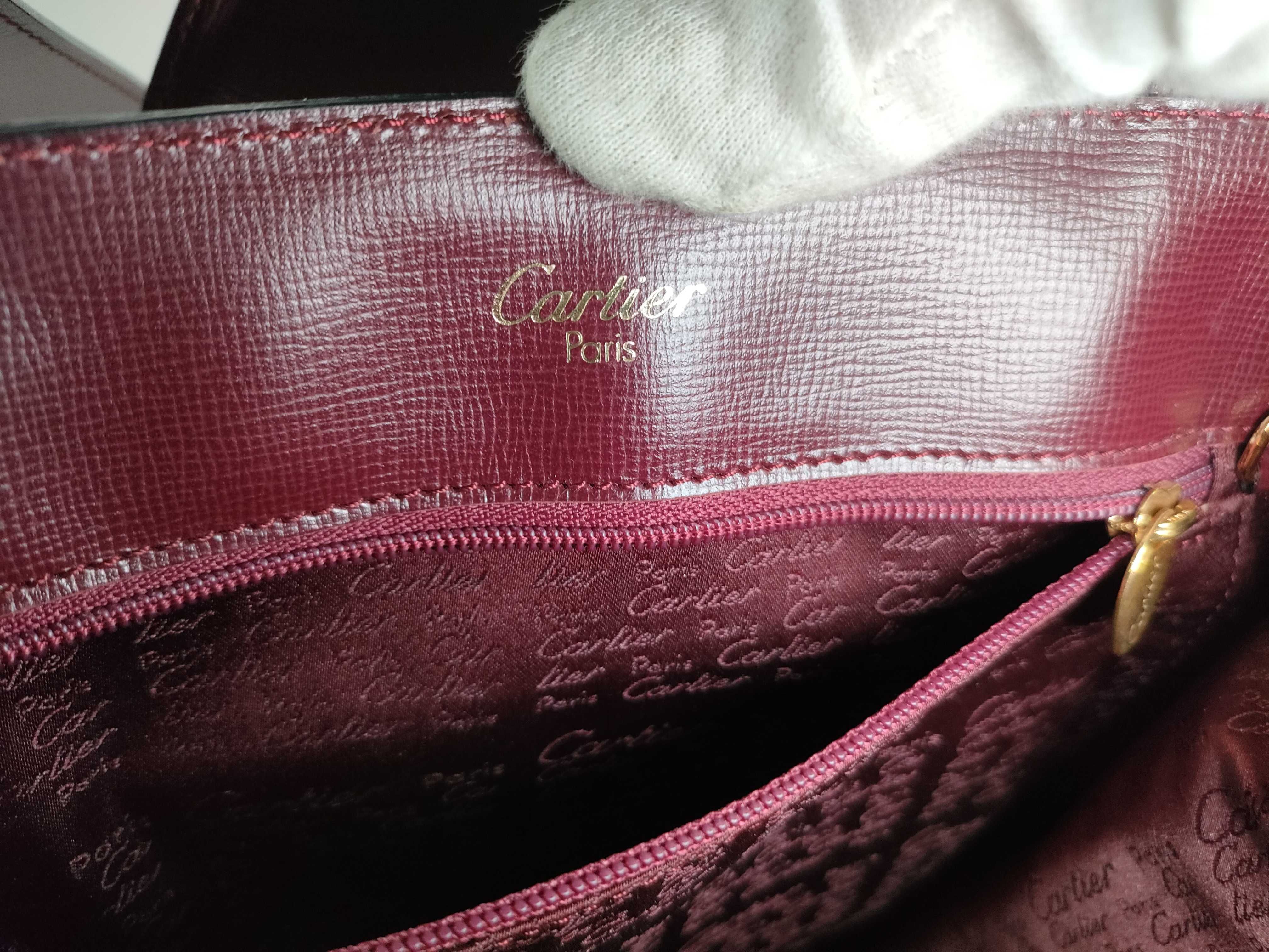 Must Line Leather Tote Handbag, Bordeaux — view 12