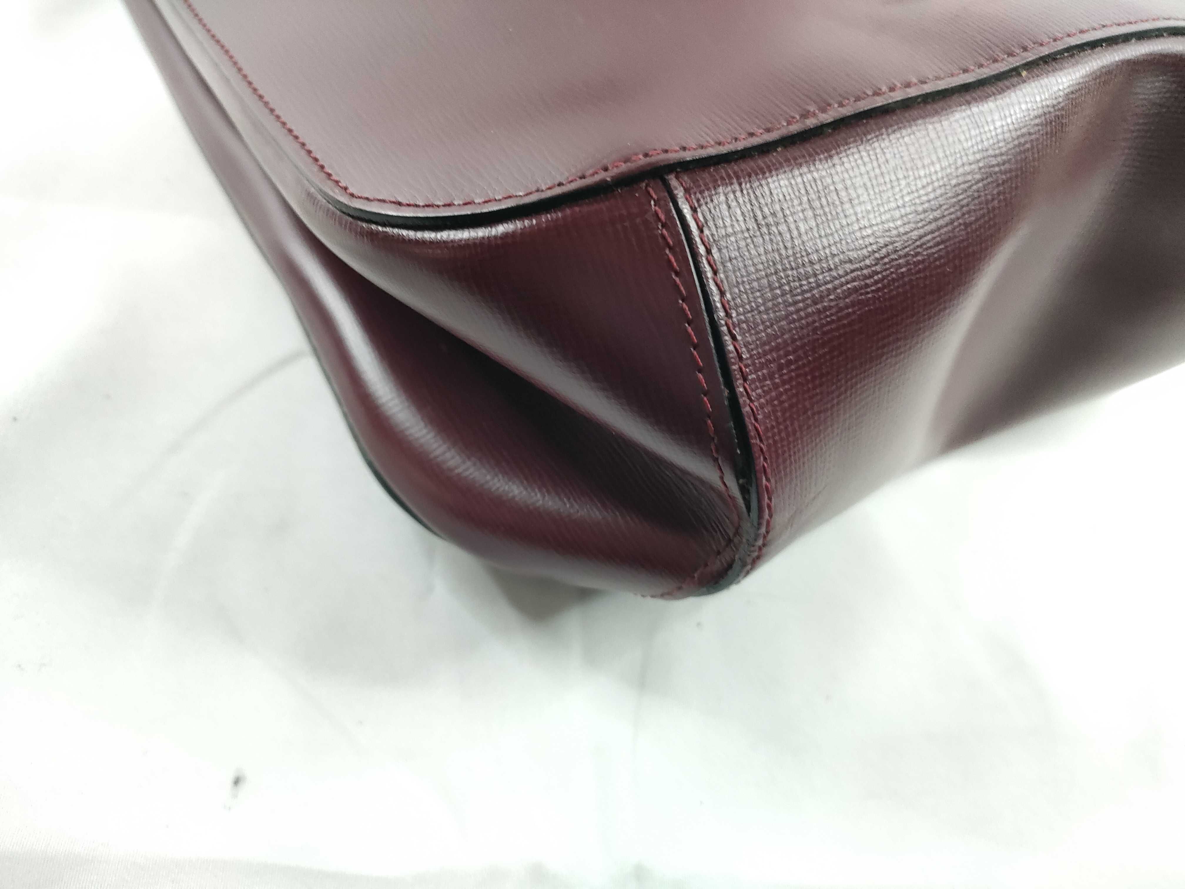Must Line Leather Tote Handbag, Bordeaux — view 3