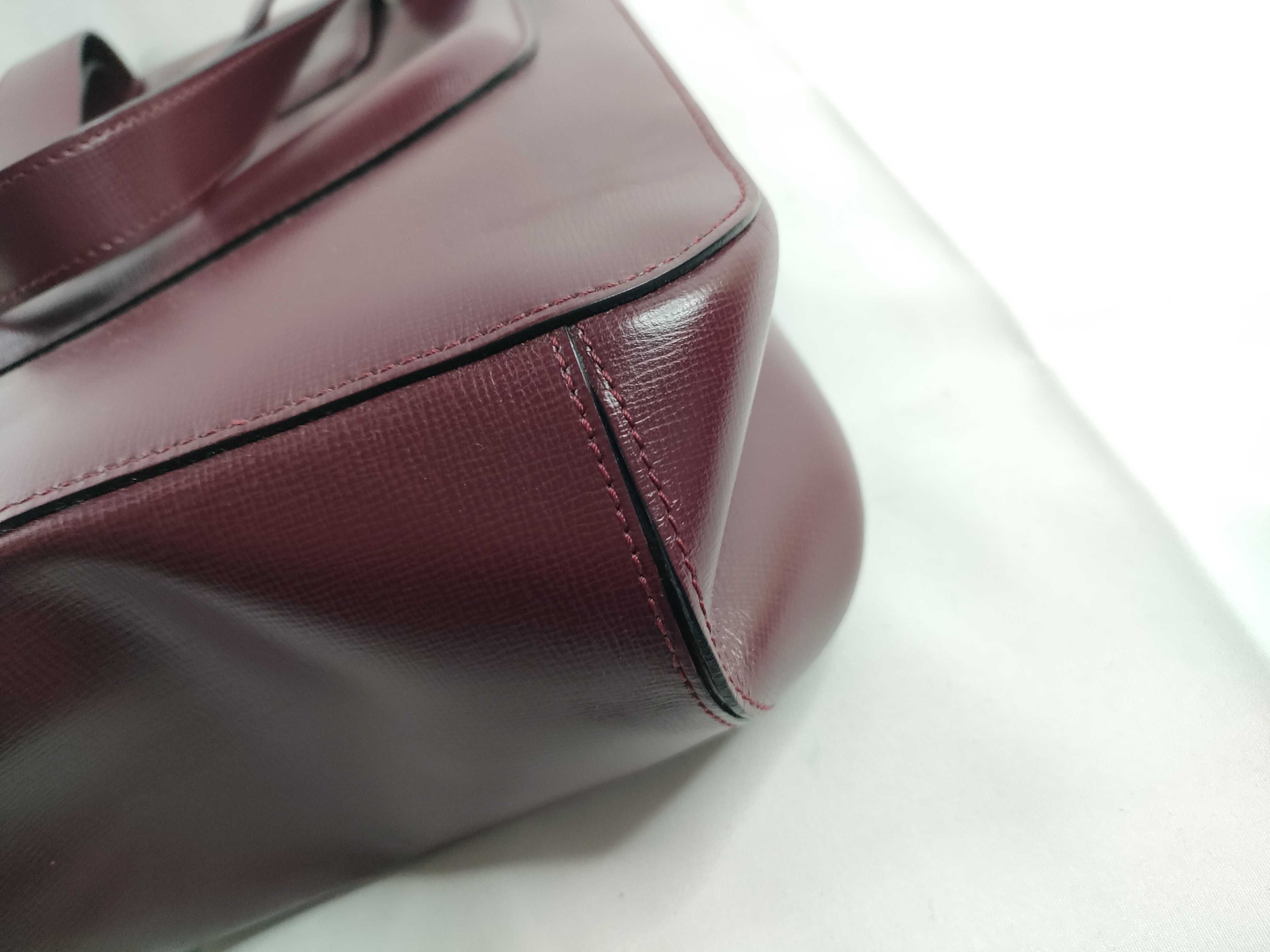 Must Line Leather Tote Handbag, Bordeaux — view 5