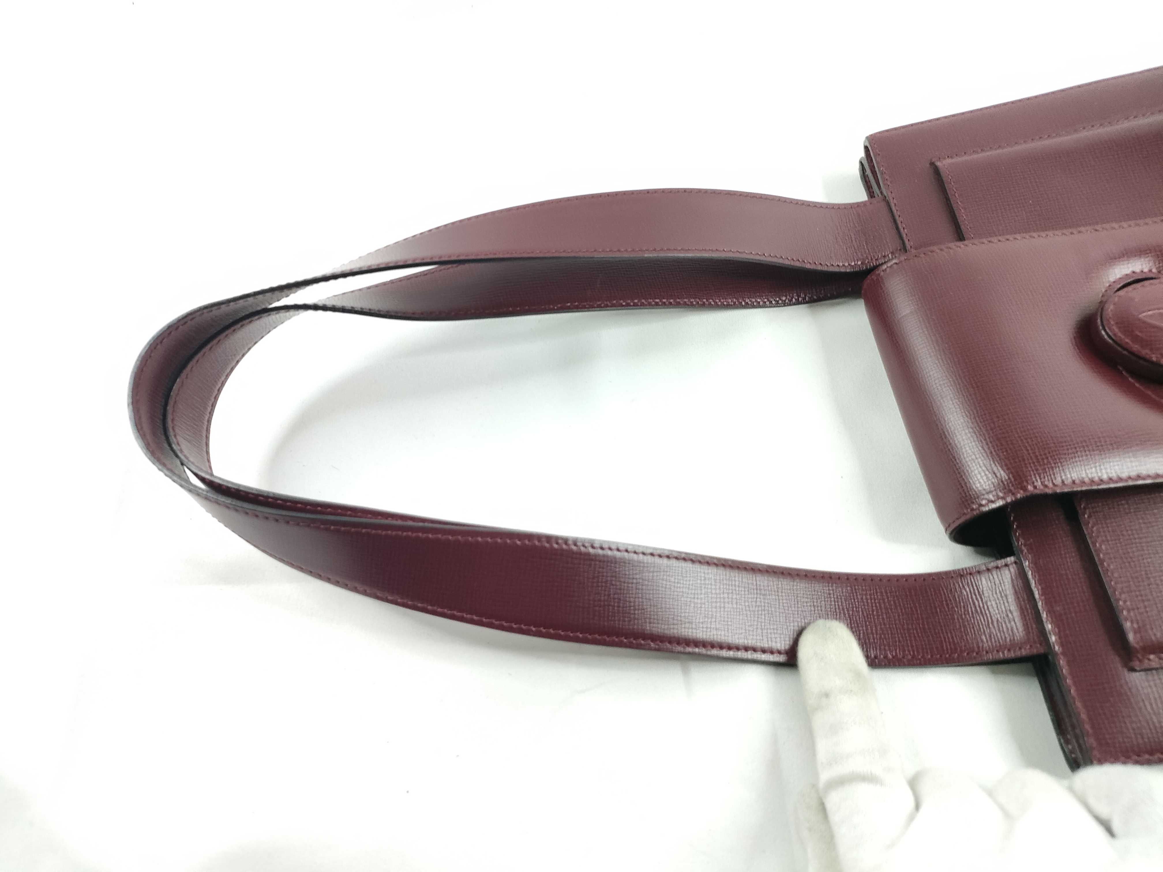 Must Line Leather Tote Handbag, Bordeaux — view 6