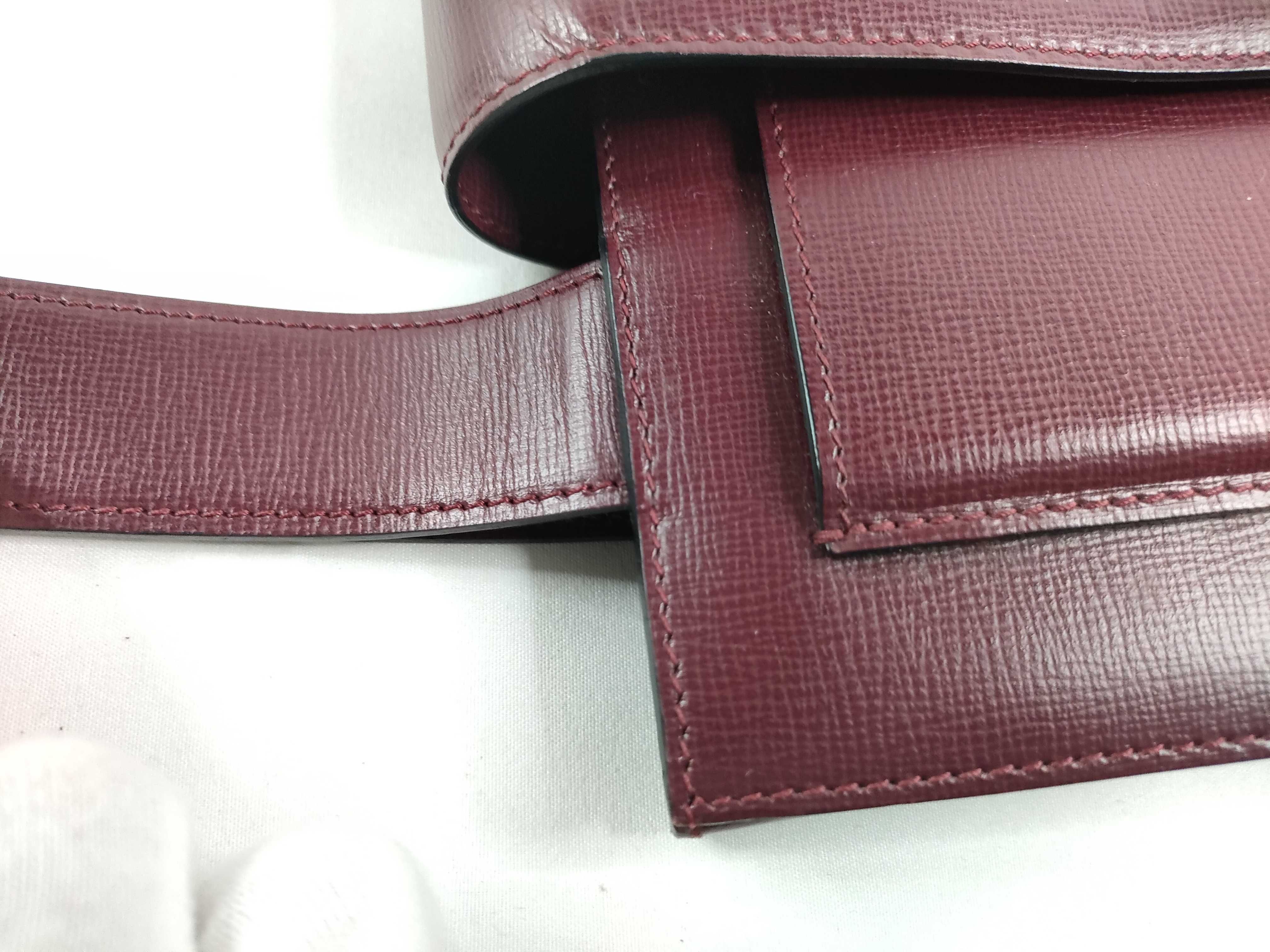 Must Line Leather Tote Handbag, Bordeaux — view 8