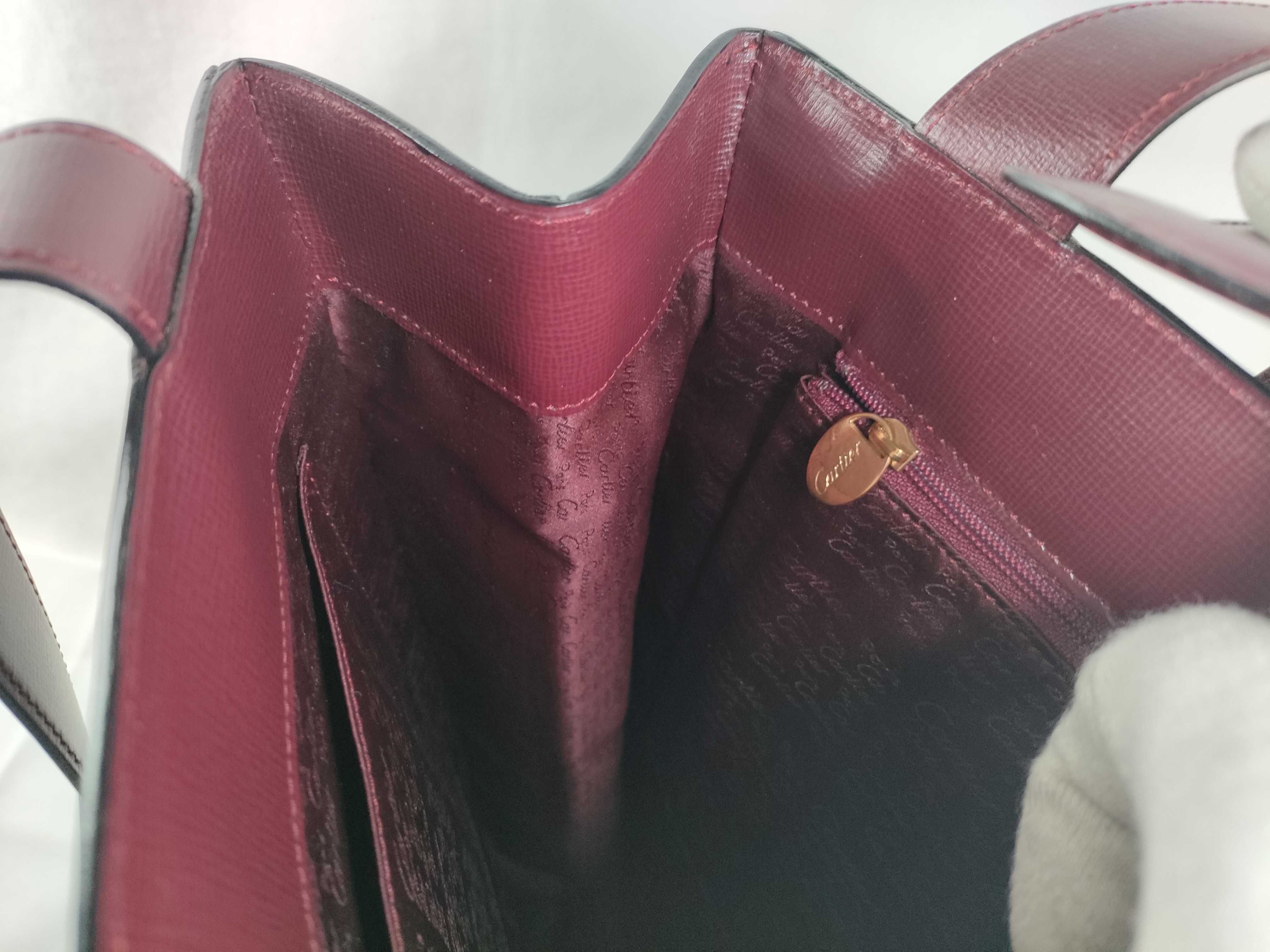 Must Line Leather Tote Handbag, Bordeaux — view 10