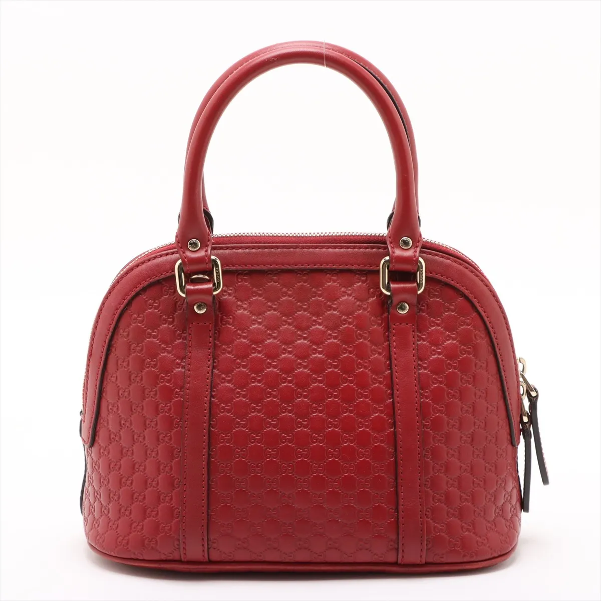 Microguccissima Leather 2-Way Handbag, Red, 449654 (Outlet) — view 2