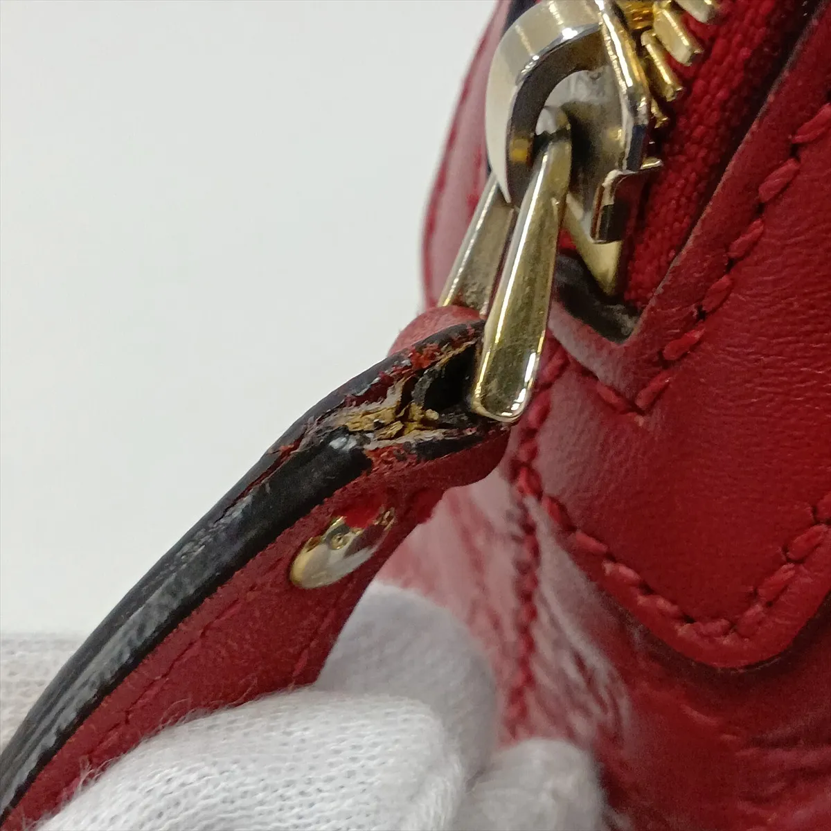 Microguccissima Leather 2-Way Handbag, Red, 449654 (Outlet) — view 13