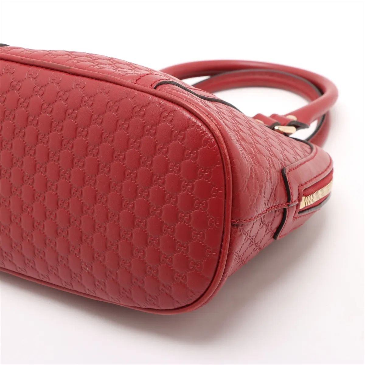 Microguccissima Leather 2-Way Handbag, Red, 449654 (Outlet) — view 3