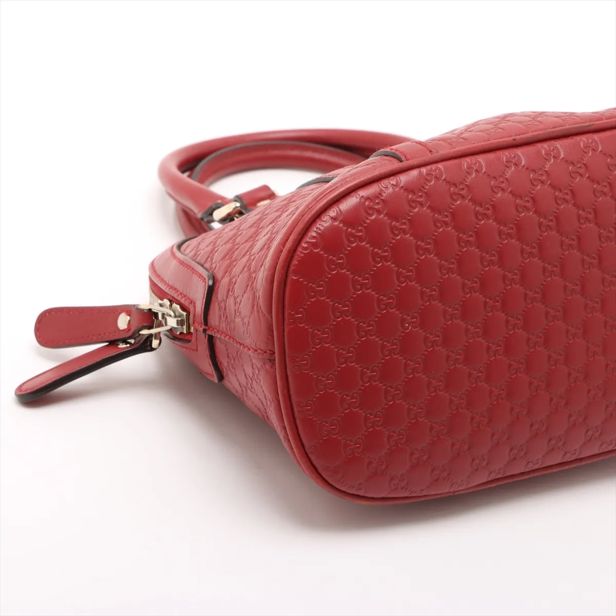Microguccissima Leather 2-Way Handbag, Red, 449654 (Outlet) — view 4