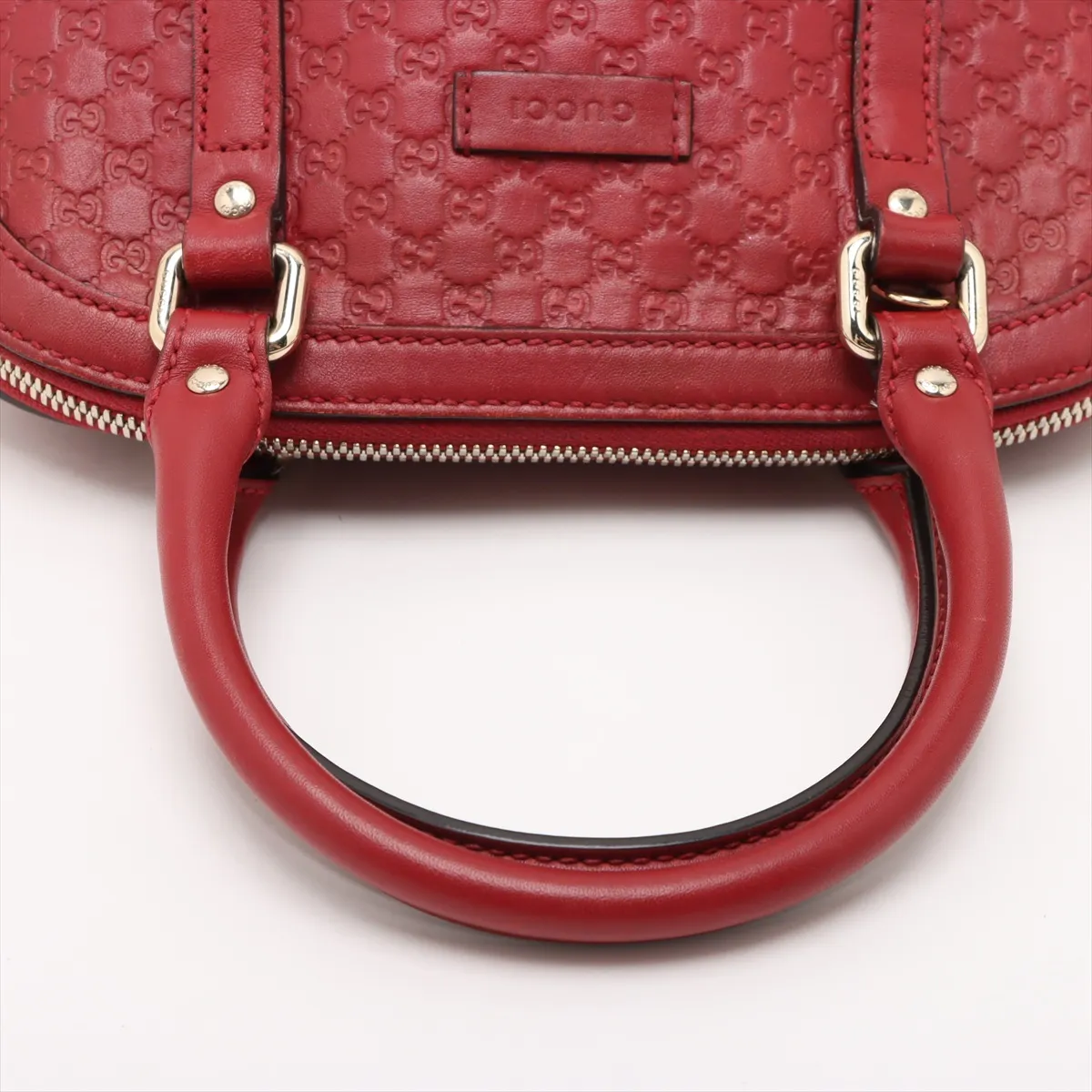Microguccissima Leather 2-Way Handbag, Red, 449654 (Outlet) — view 5
