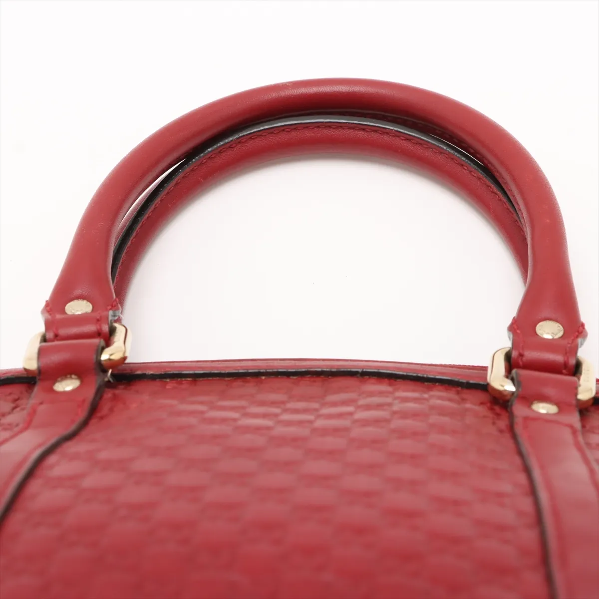 Microguccissima Leather 2-Way Handbag, Red, 449654 (Outlet) — view 6