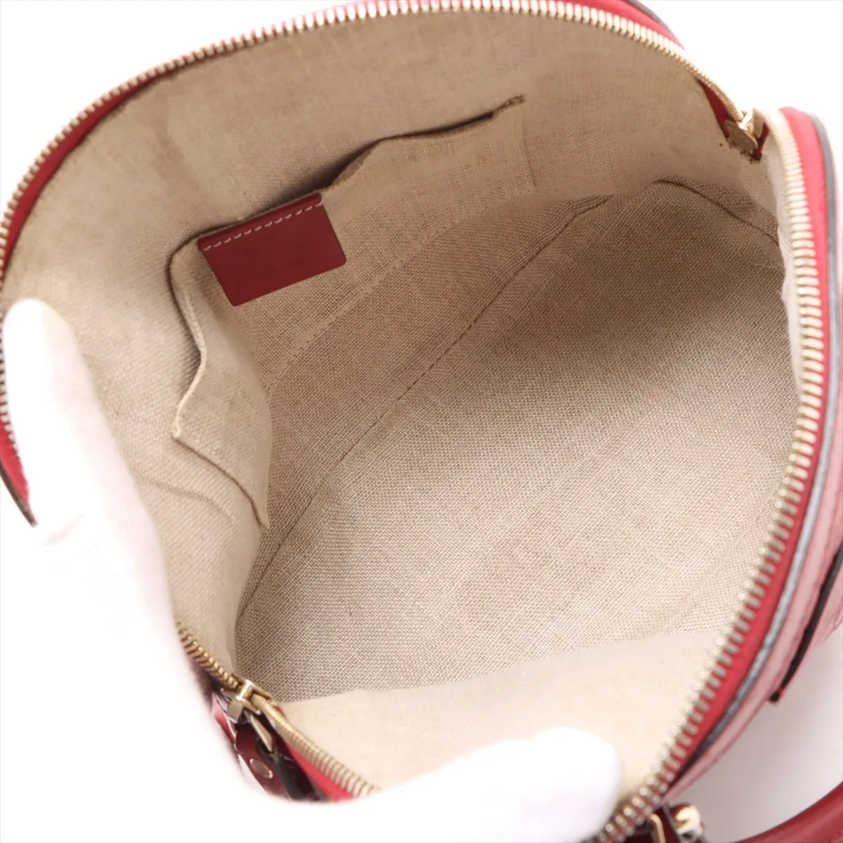 Microguccissima Leather 2-Way Handbag, Red, 449654 (Outlet) — view 8