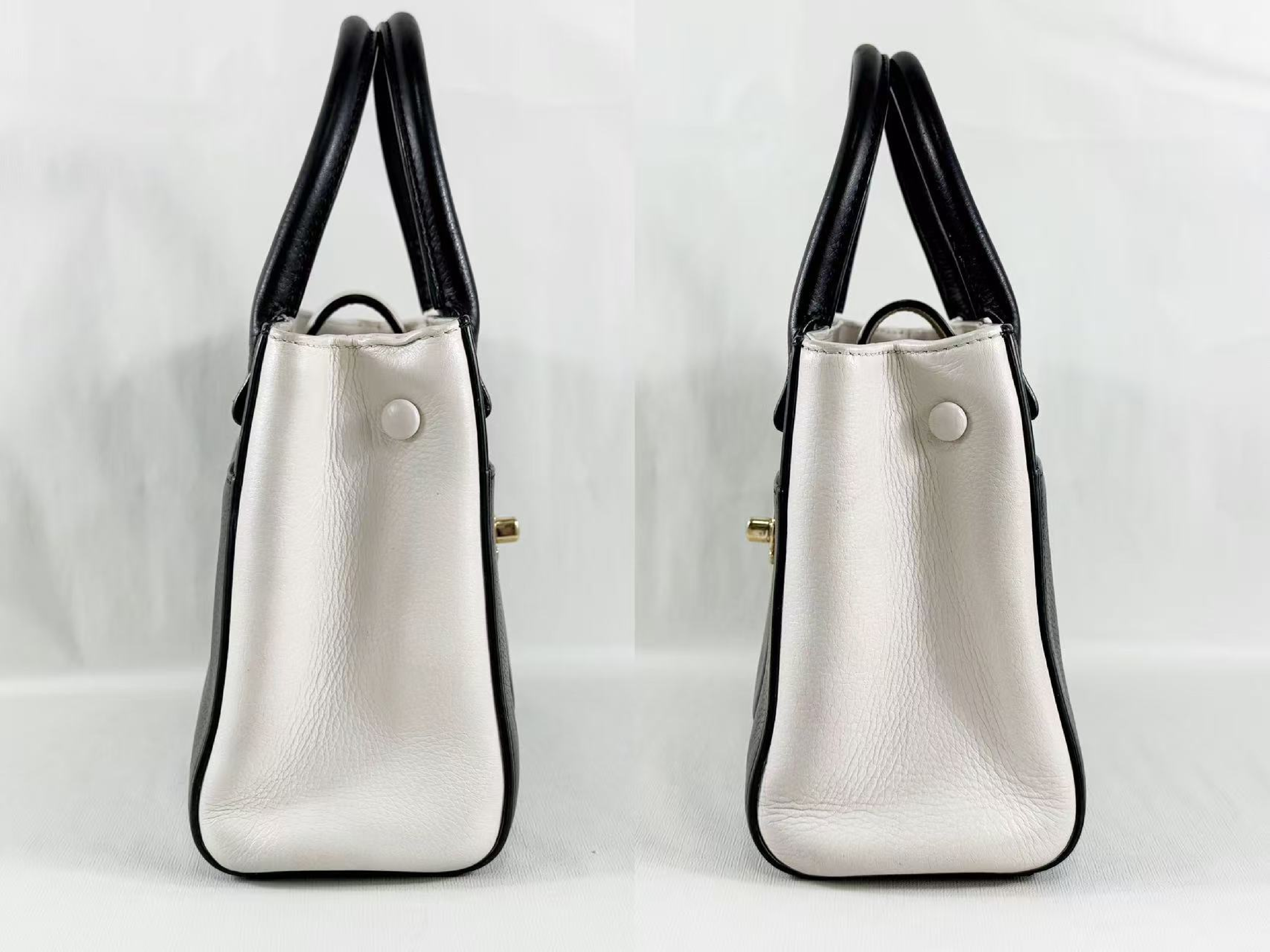 Executive Neo Black x White 2-way Shoulder Bag, W22/H16/D10cm (approx.), serial number in the 23 range, with strap and seal, gold hardware, 23789592. — view 13