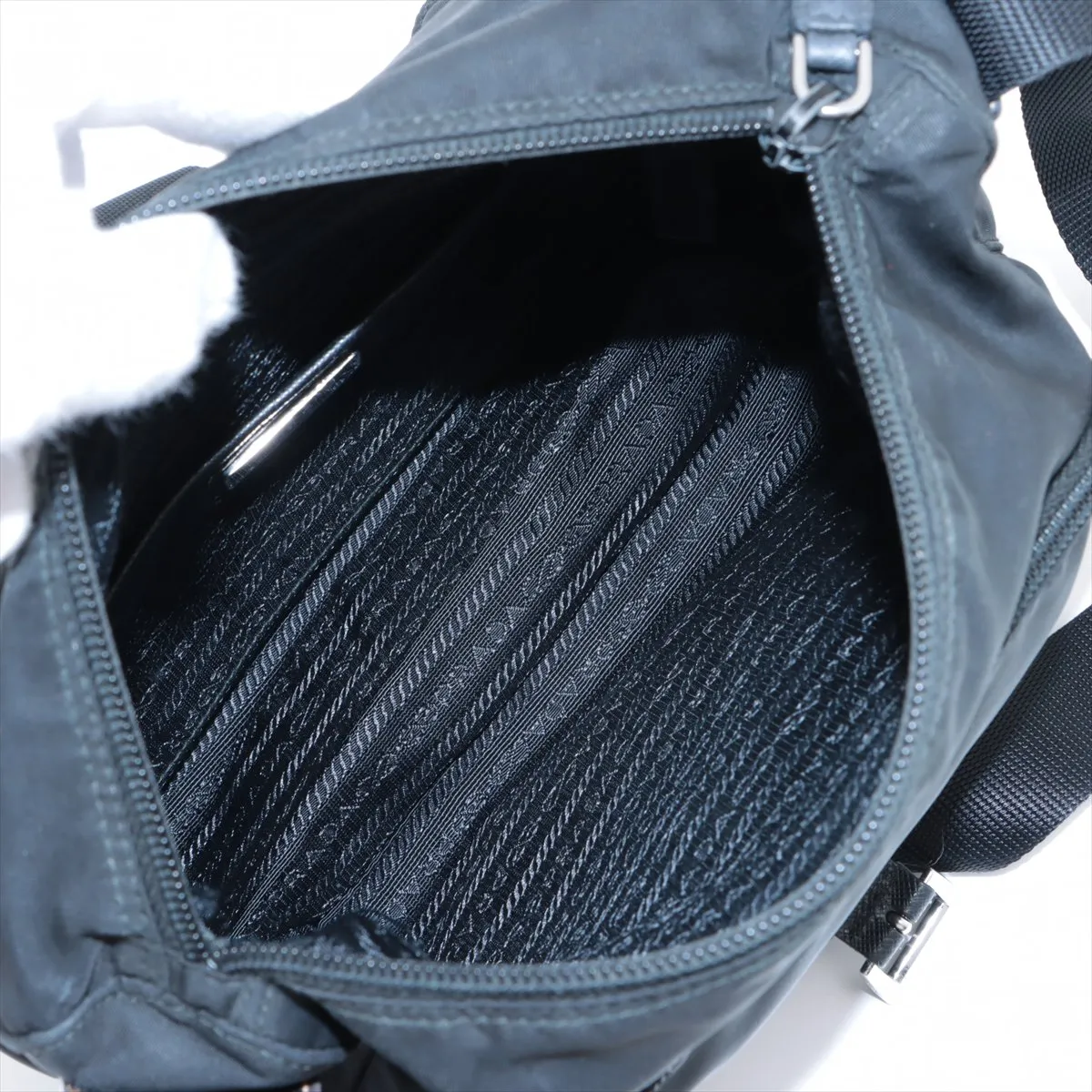 Tessuto Nylon x Leather Shoulder Bag Black — view 6