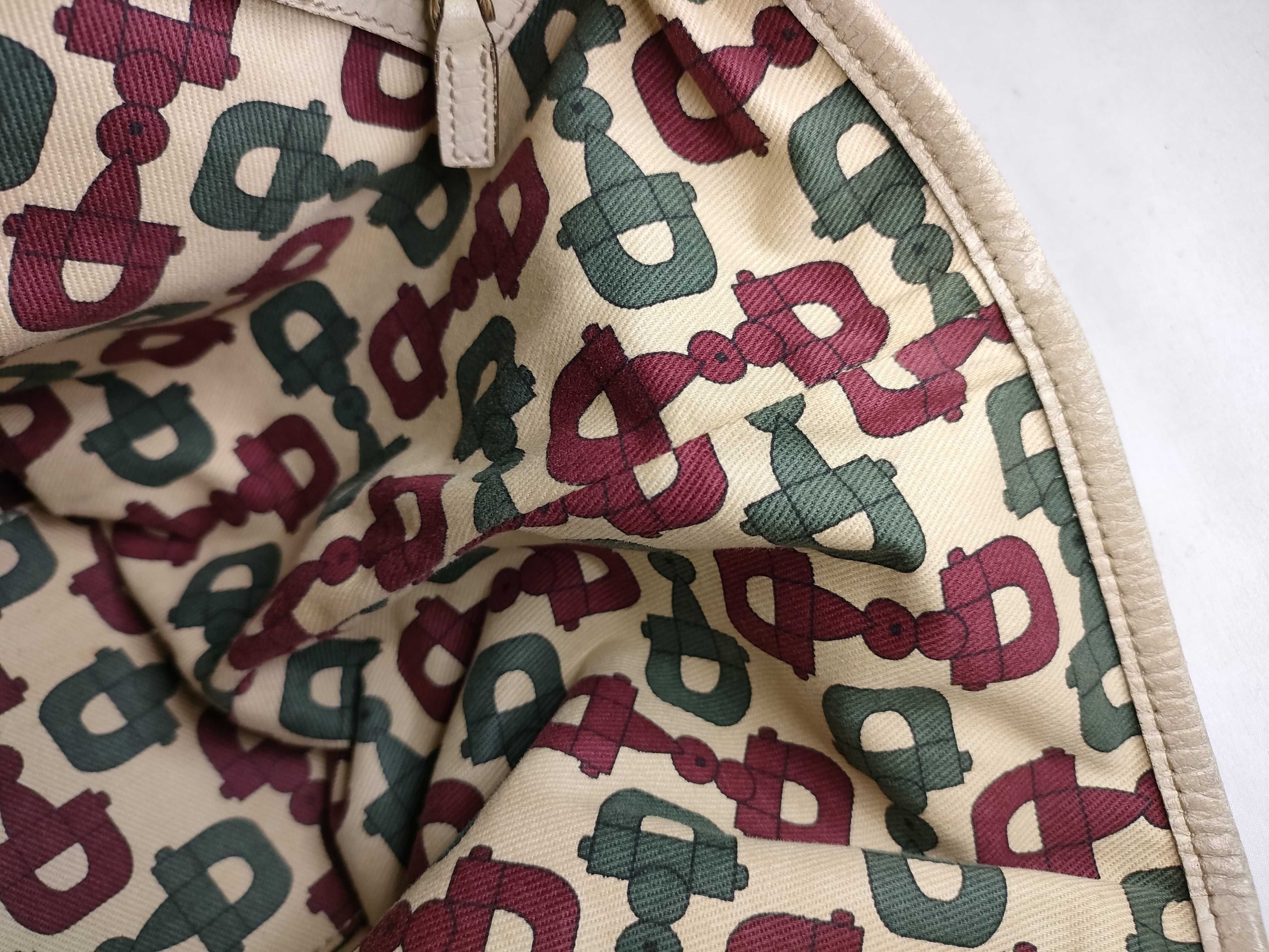 GG Canvas Tote Bag, Canvas Sherry Line, White Tote Bag — view 8