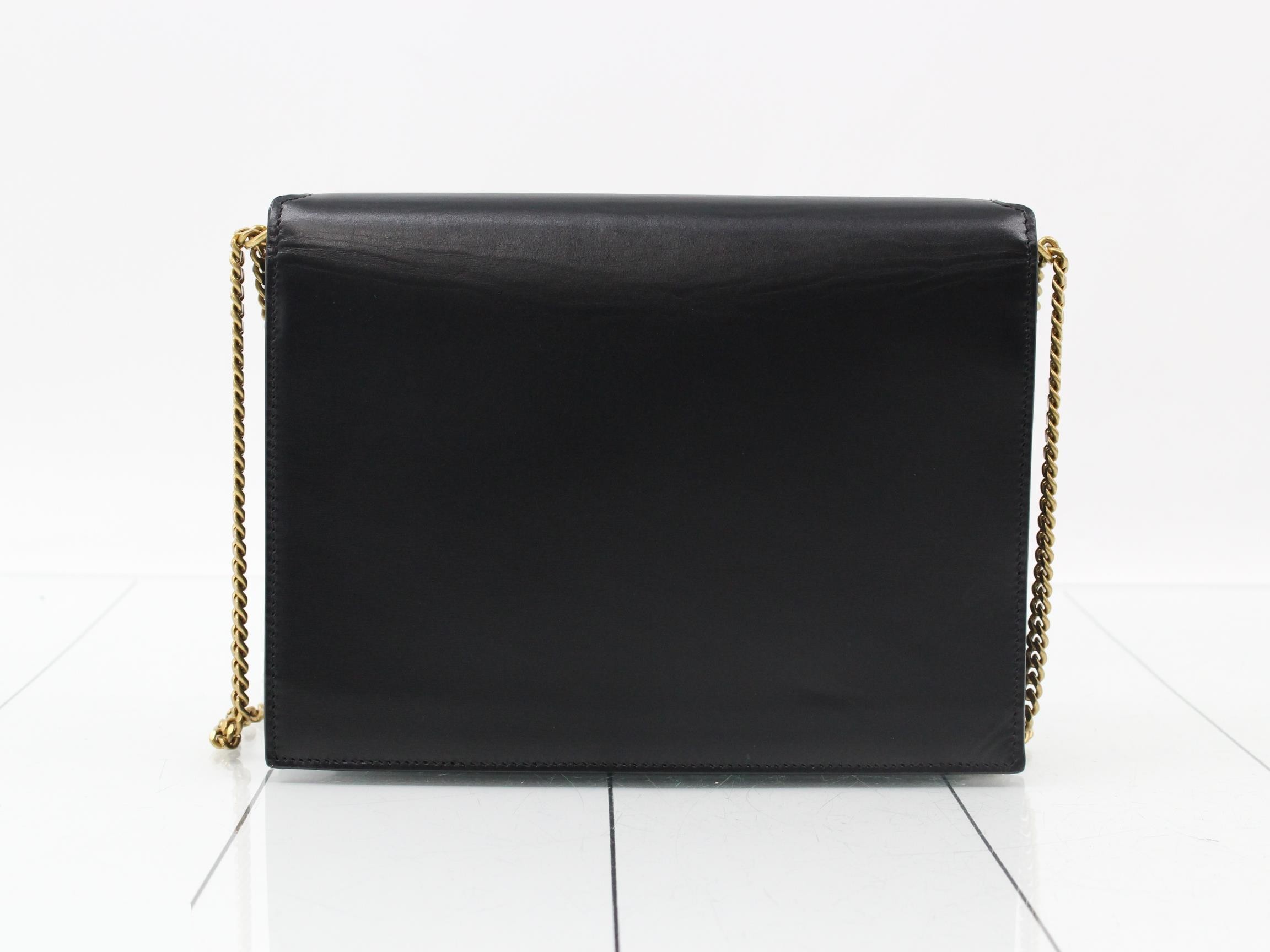 Cassandra Shoulder Bag, Suede Leather, Black, Gold Hardware — view 2