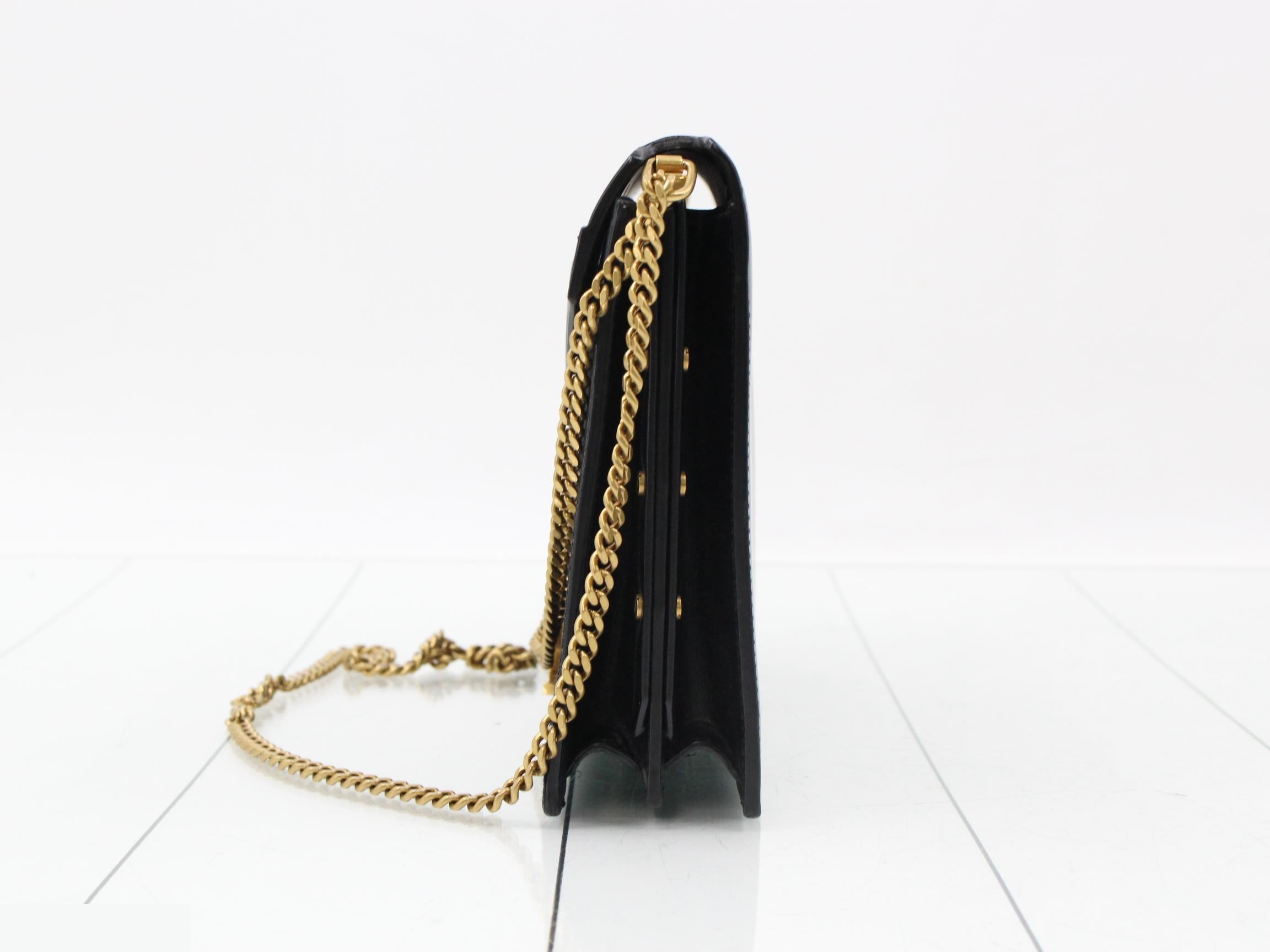 Cassandra Shoulder Bag, Suede Leather, Black, Gold Hardware — view 3