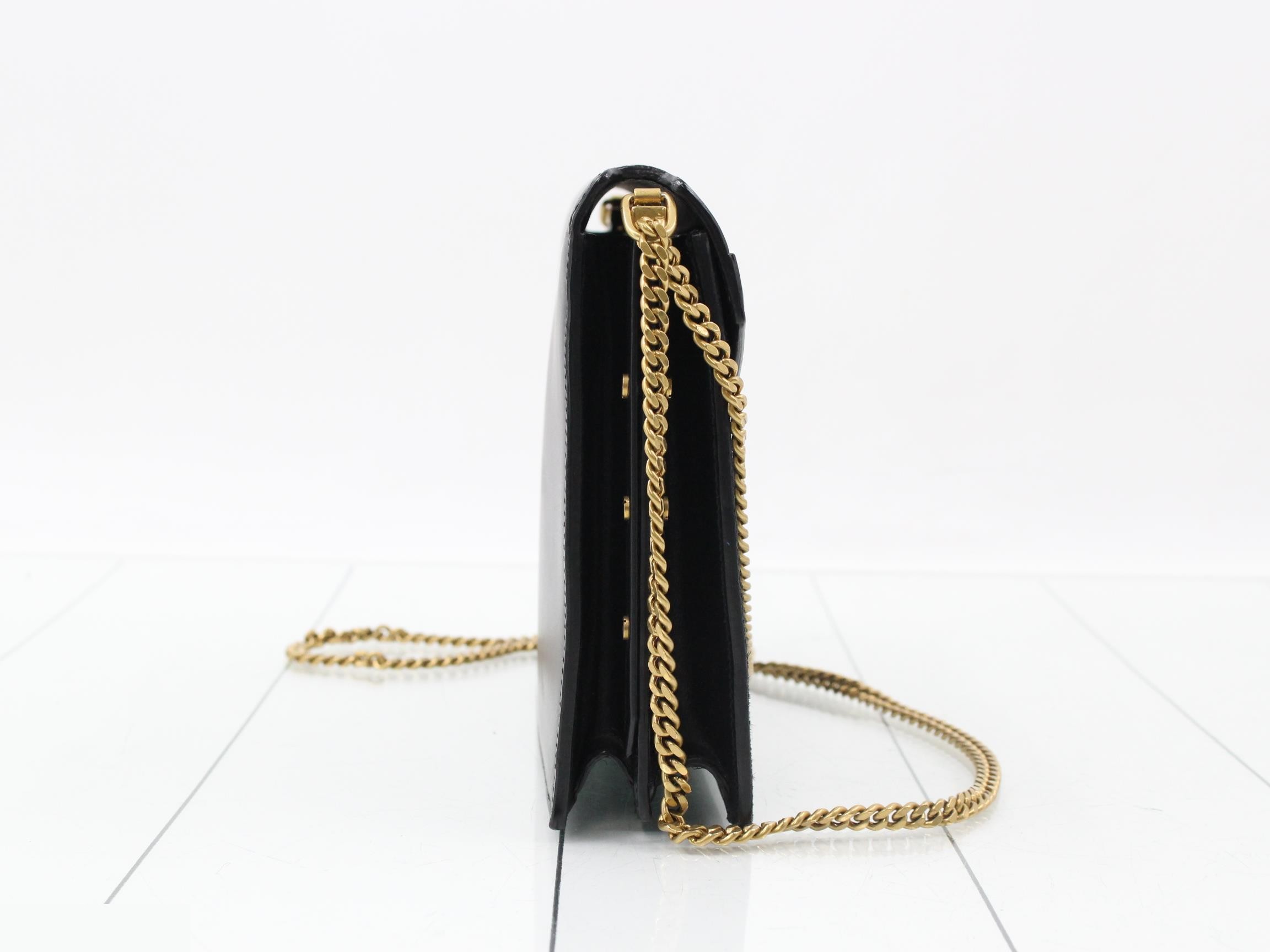 Cassandra Shoulder Bag, Suede Leather, Black, Gold Hardware — view 4