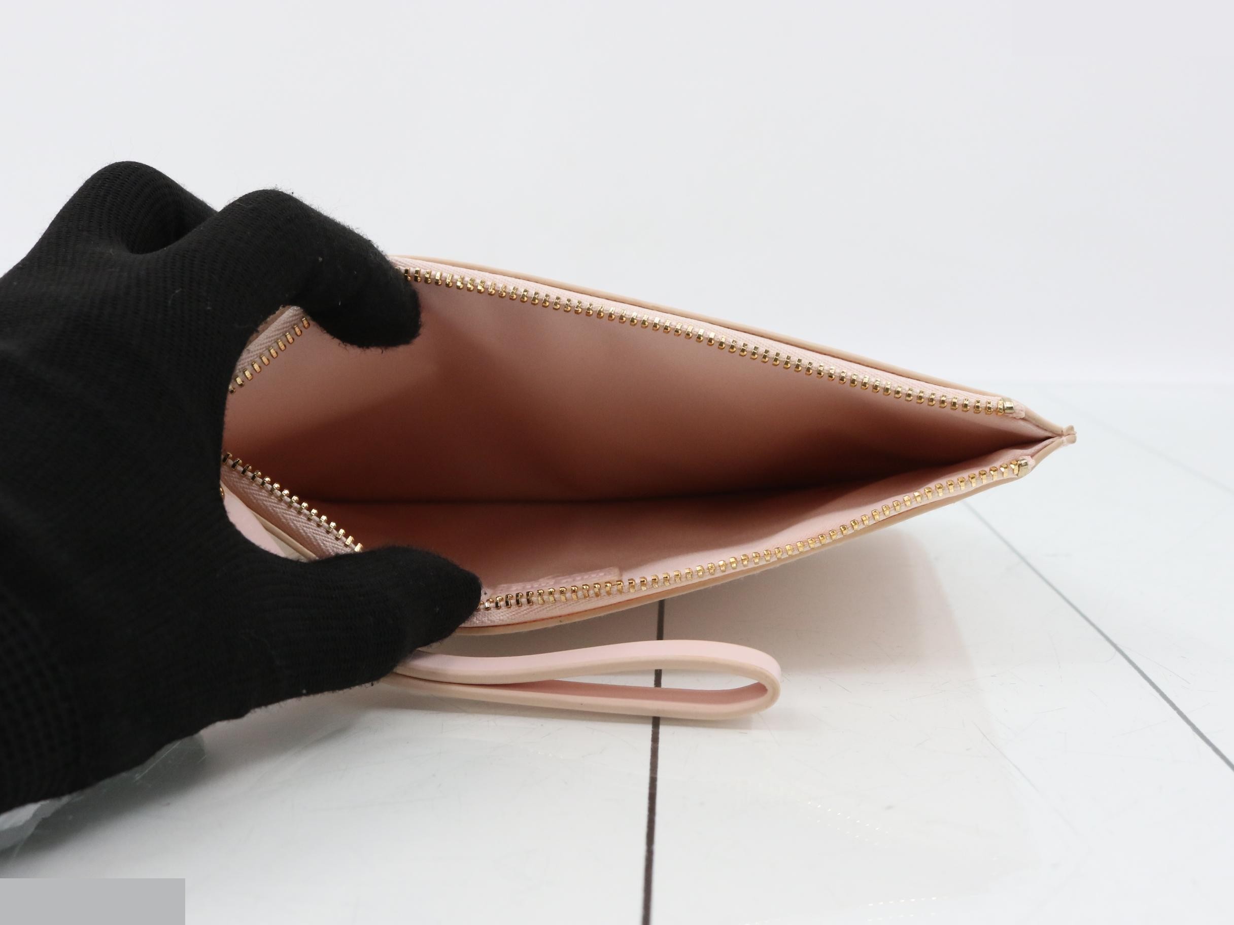 Logo pouch, leather, multi-colored, pink, with strap. — view 4