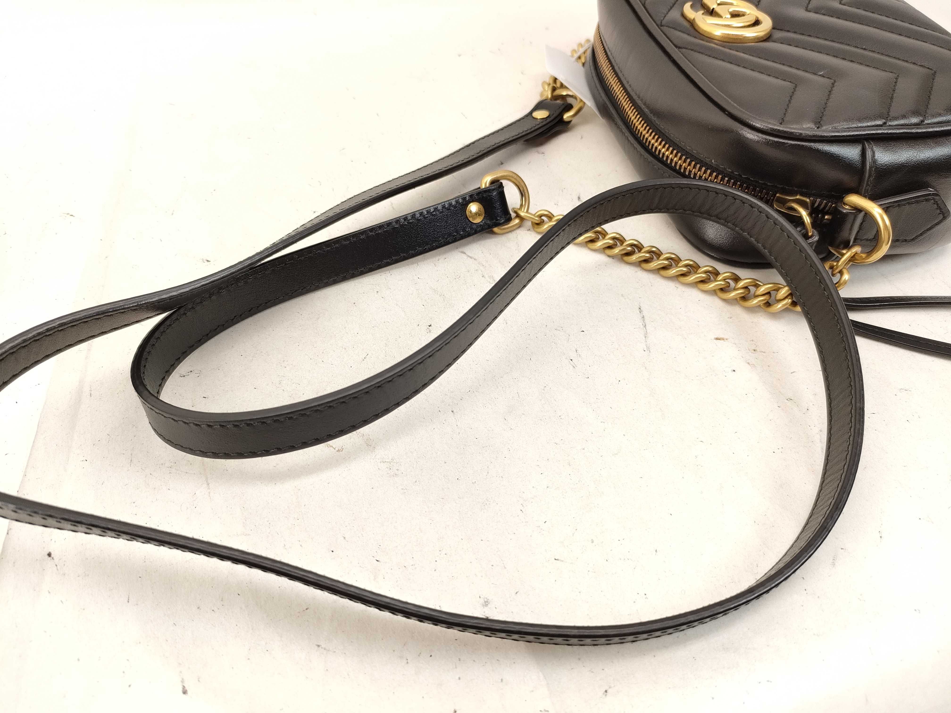 FR- GG Marmont Leather Chain Shoulder Bag Black 634785 Shoulder Bag — view 3