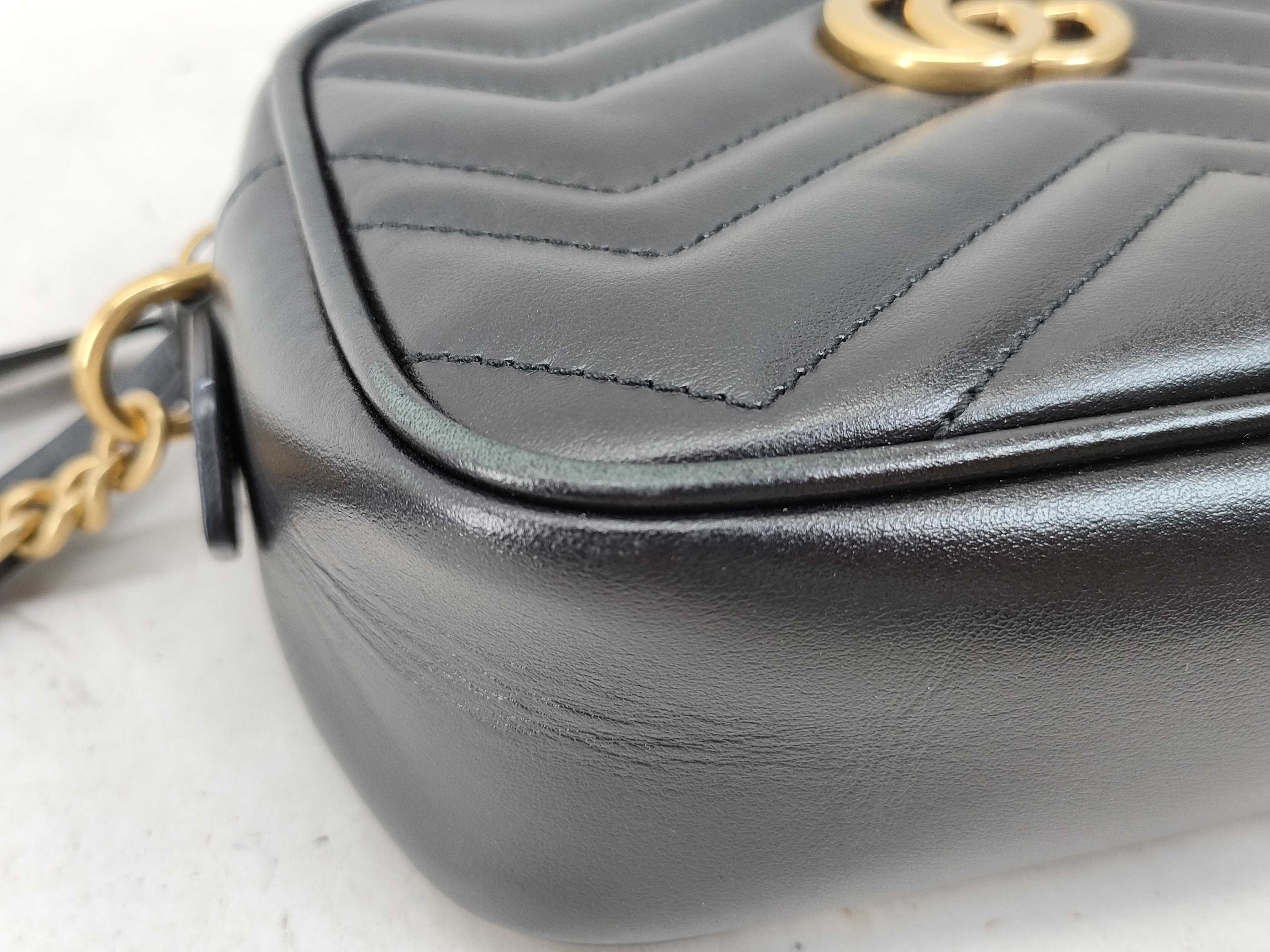 FR- GG Marmont Leather Chain Shoulder Bag Black 634785 Shoulder Bag — view 5