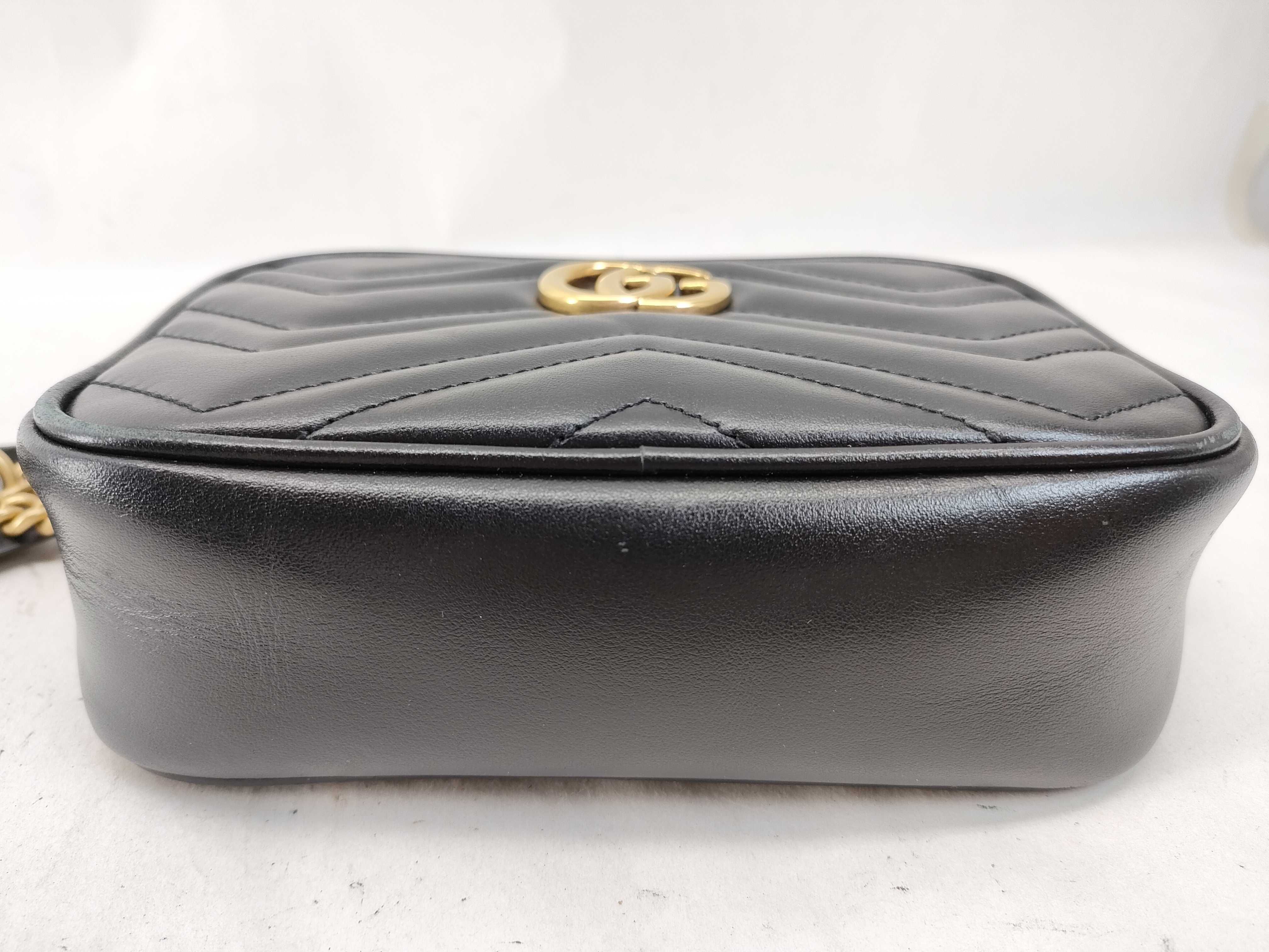 FR- GG Marmont Leather Chain Shoulder Bag Black 634785 Shoulder Bag — view 6