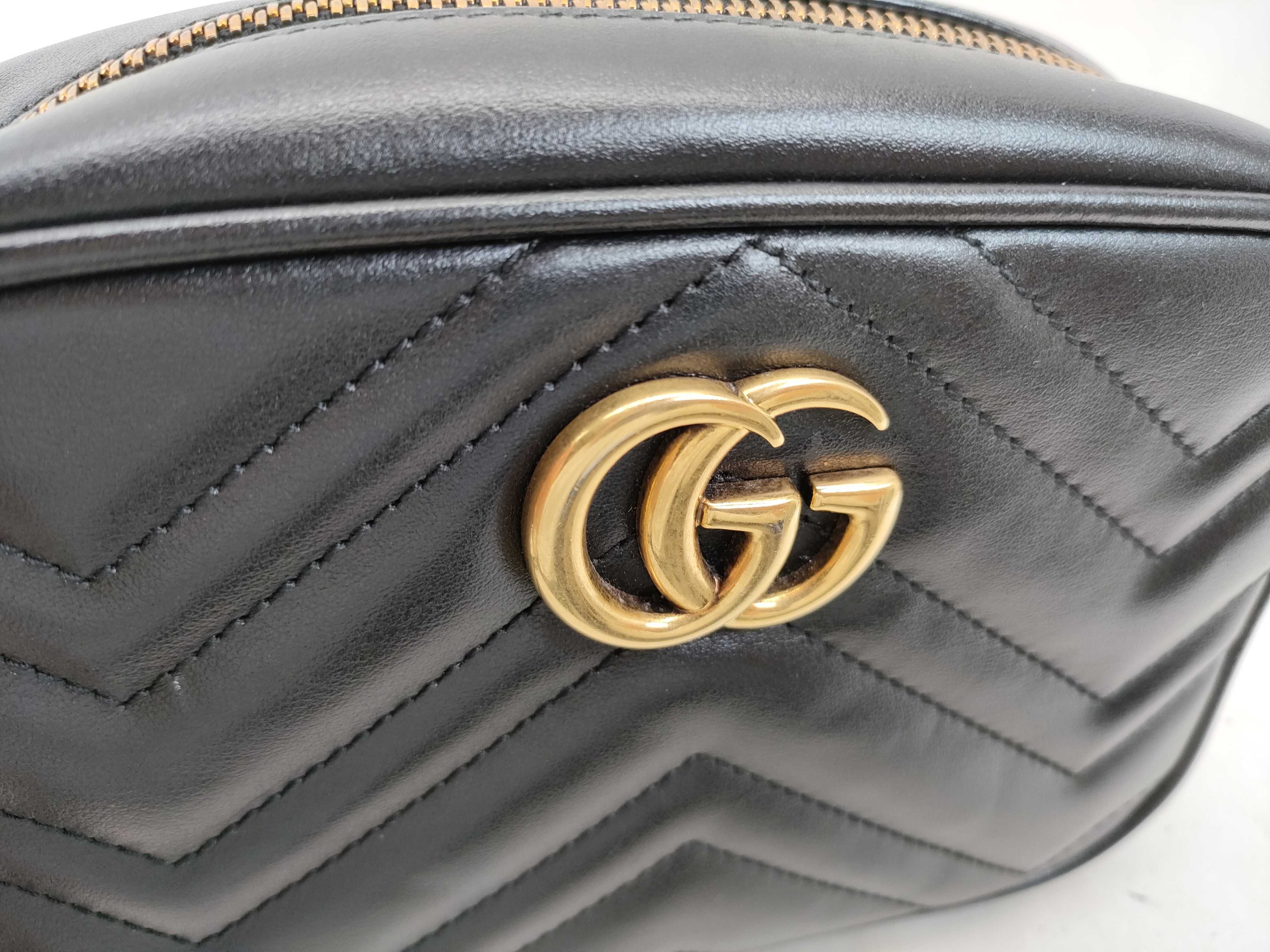 FR- GG Marmont Leather Chain Shoulder Bag Black 634785 Shoulder Bag — view 7