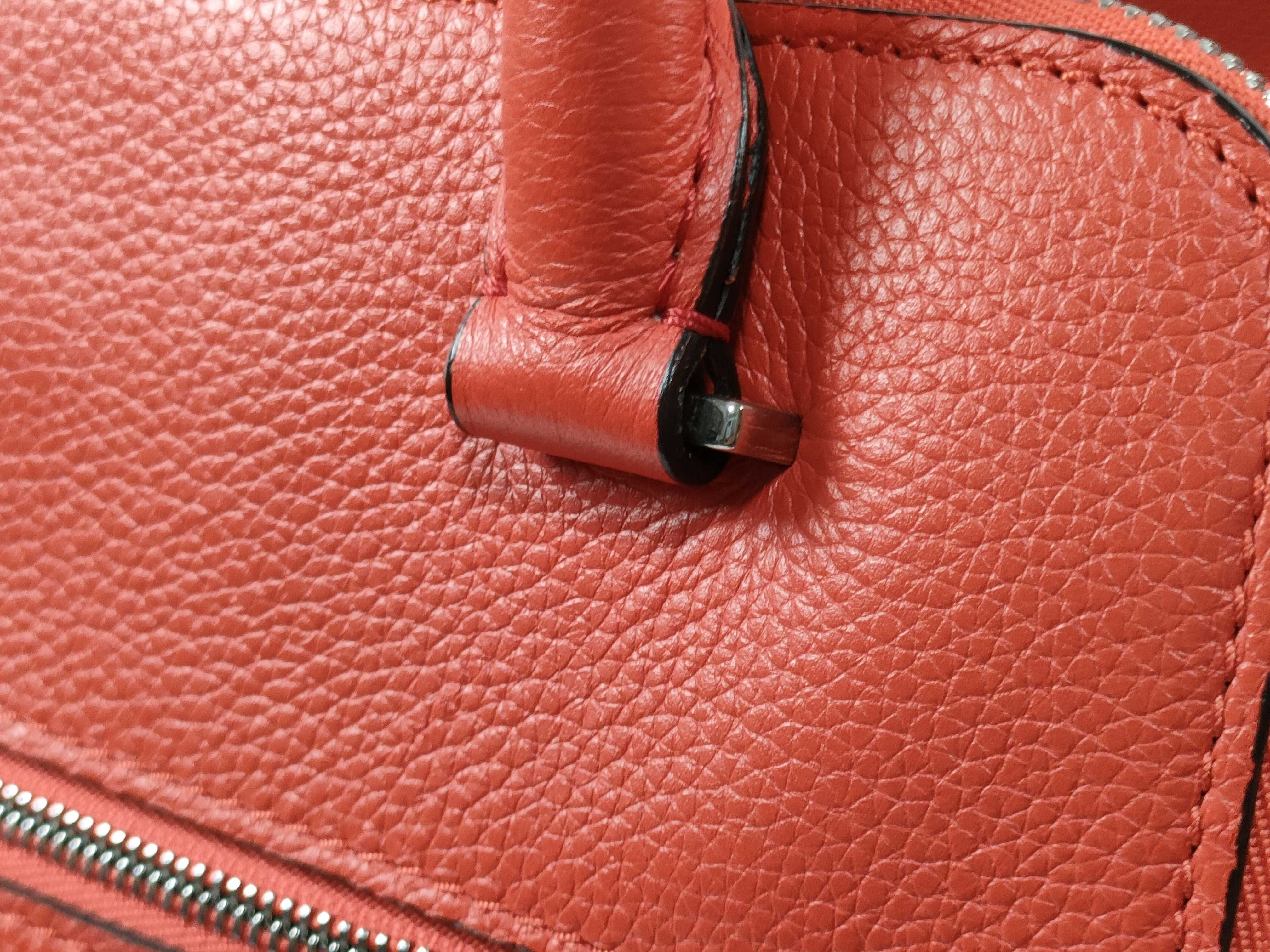 SG - Double Zip Trapeze Leather x Suede Handbag — view 4