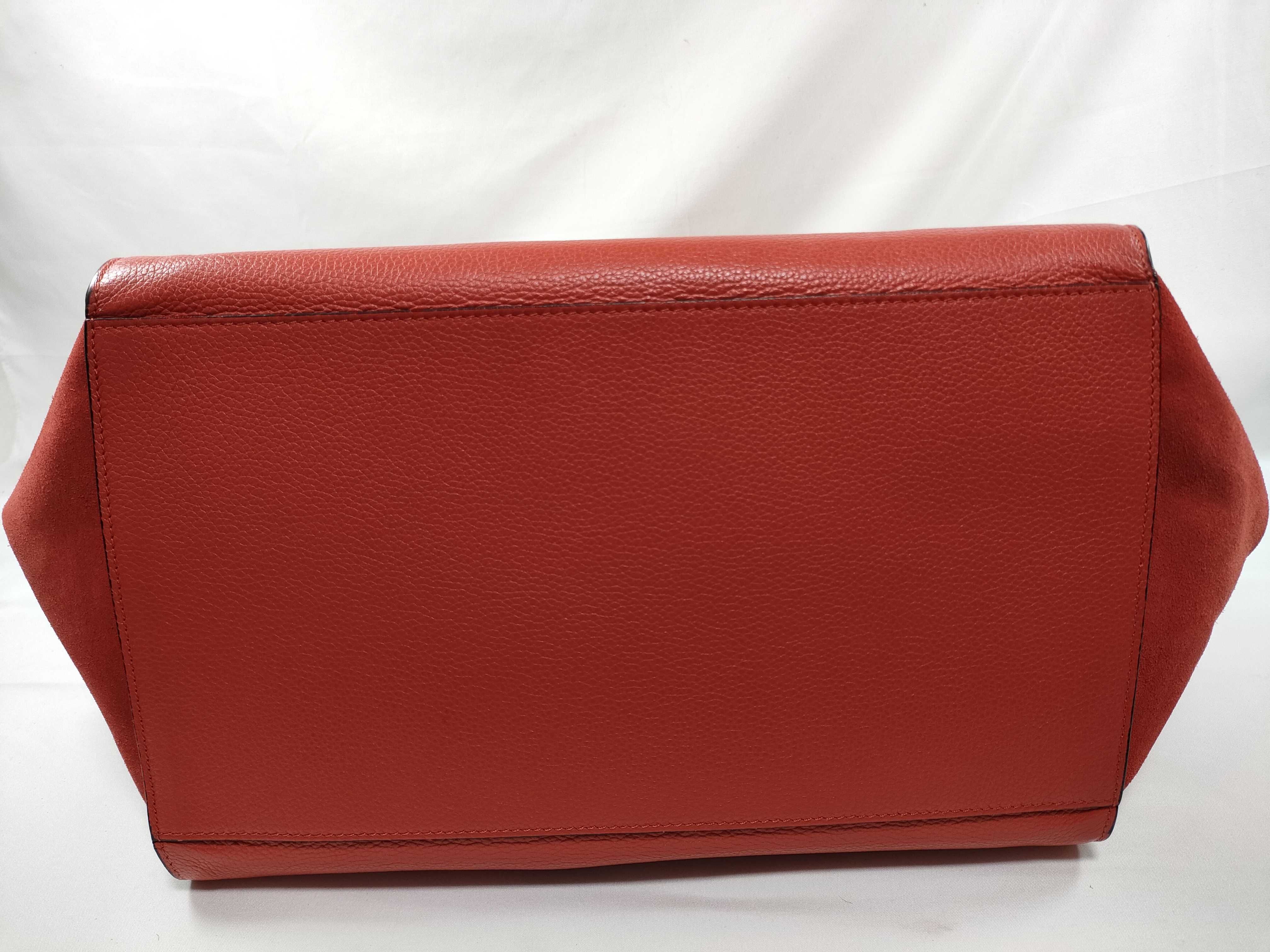 SG - Double Zip Trapeze Leather x Suede Handbag — view 6