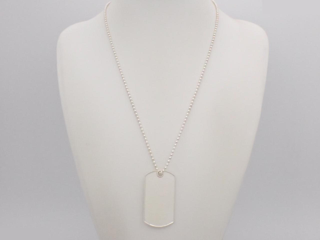 Plate necklace, 925 sterling silver, 30.5g, chain approximately 58cm — view 3