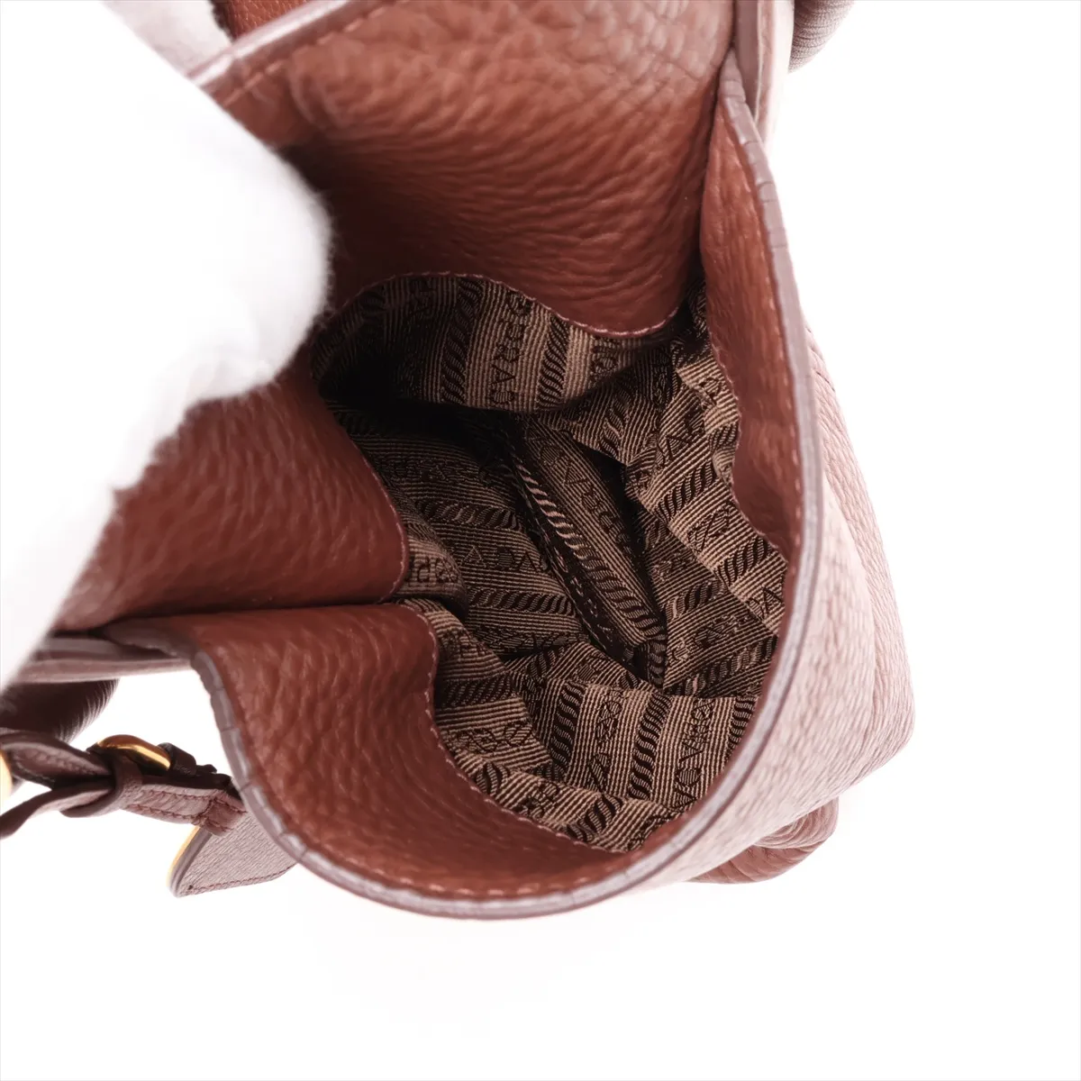 Leather 2-Way Tote Bag, Brown — view 12