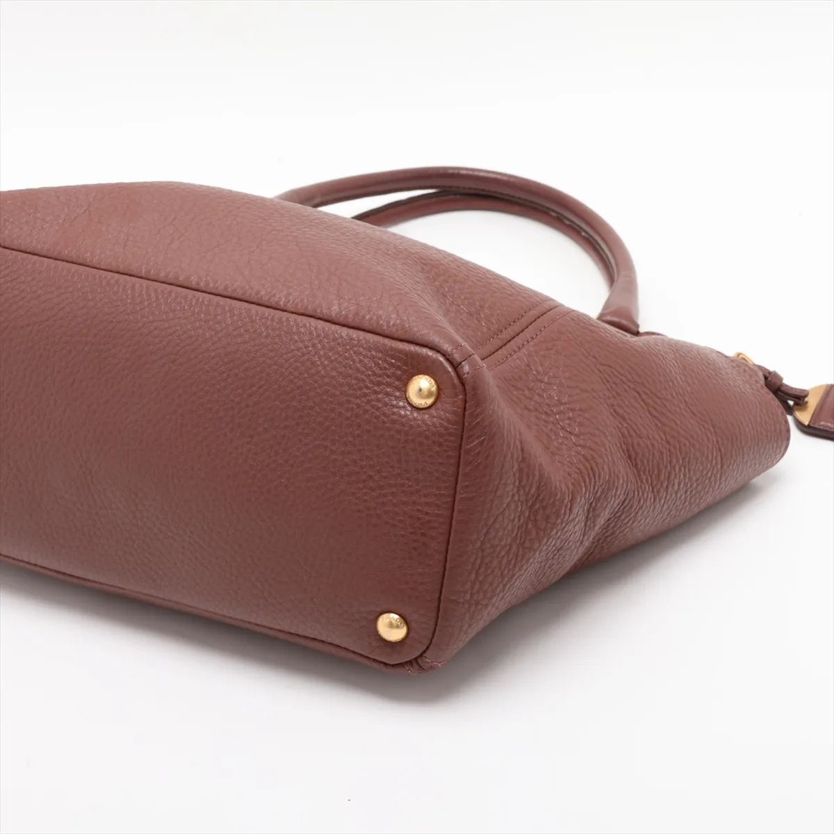 Leather 2-Way Tote Bag, Brown — view 3