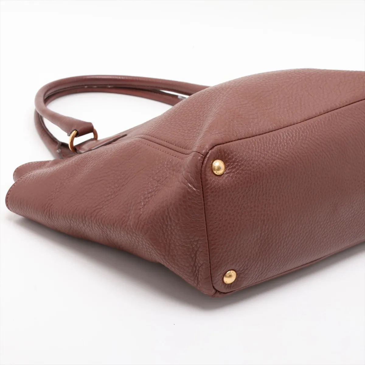 Leather 2-Way Tote Bag, Brown — view 4