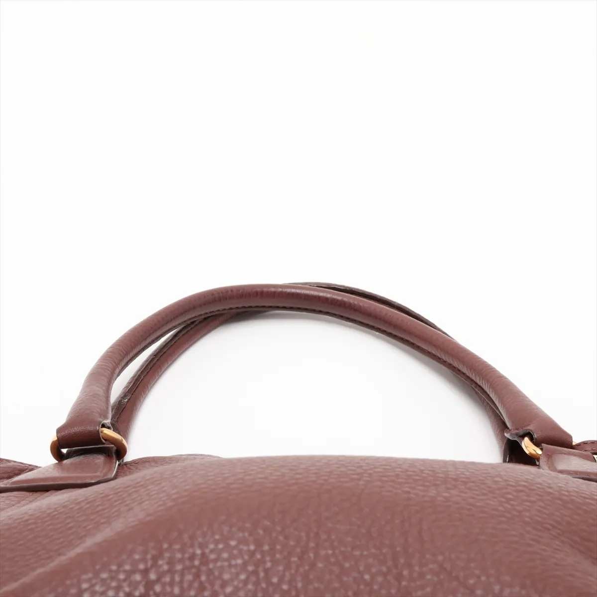 Leather 2-Way Tote Bag, Brown — view 6