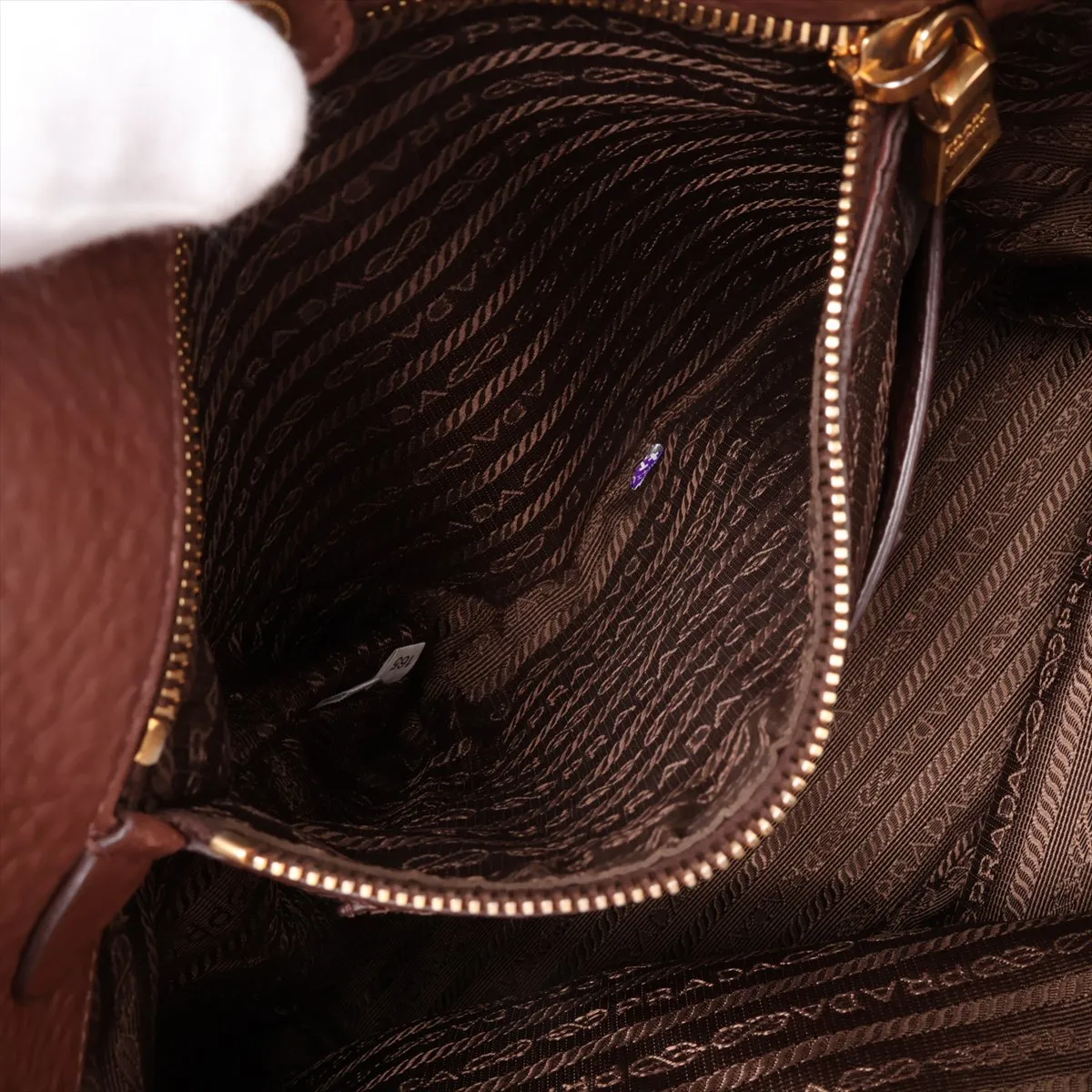 Leather 2-Way Tote Bag, Brown — view 9