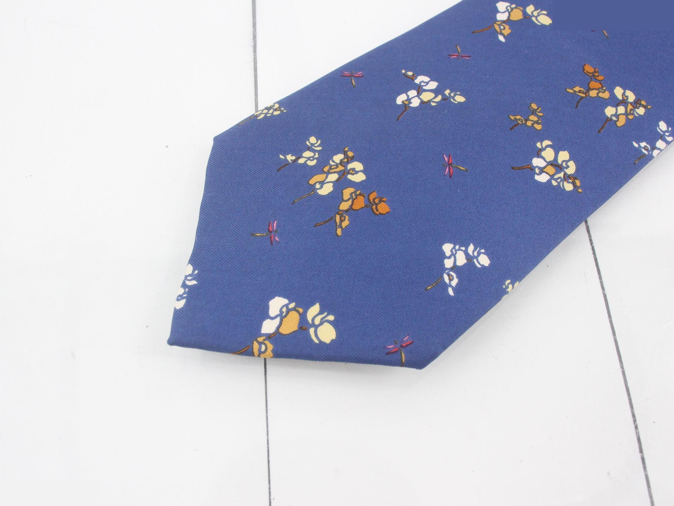 Silk floral tie, blue — view 3