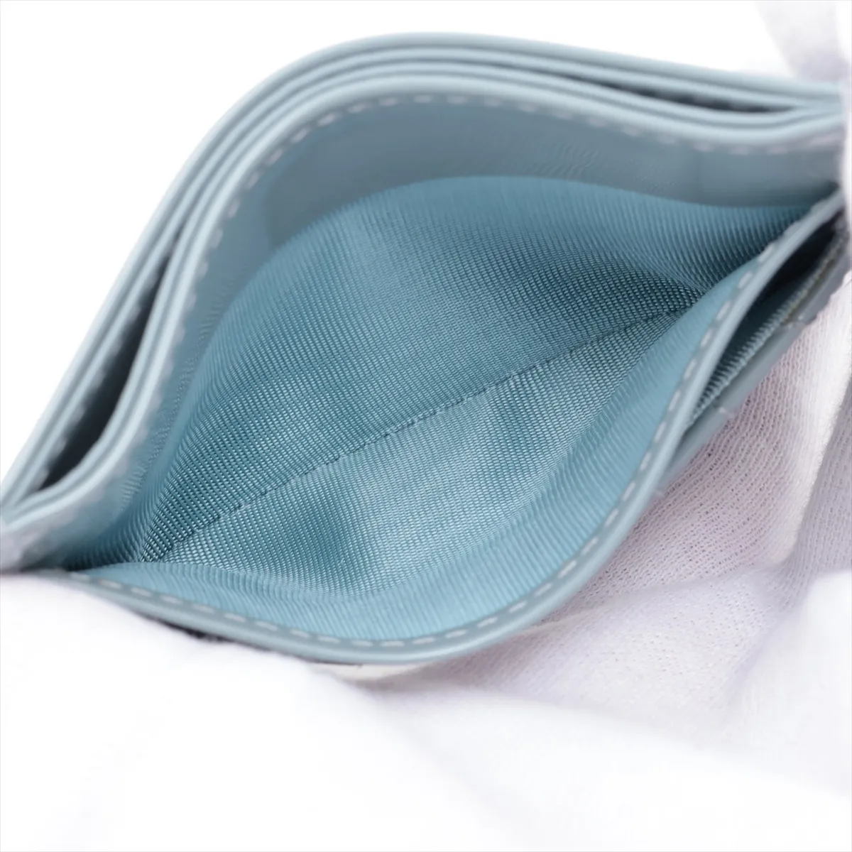 Lady Dior Cannage Patent Leather Card Case Blue — view 6